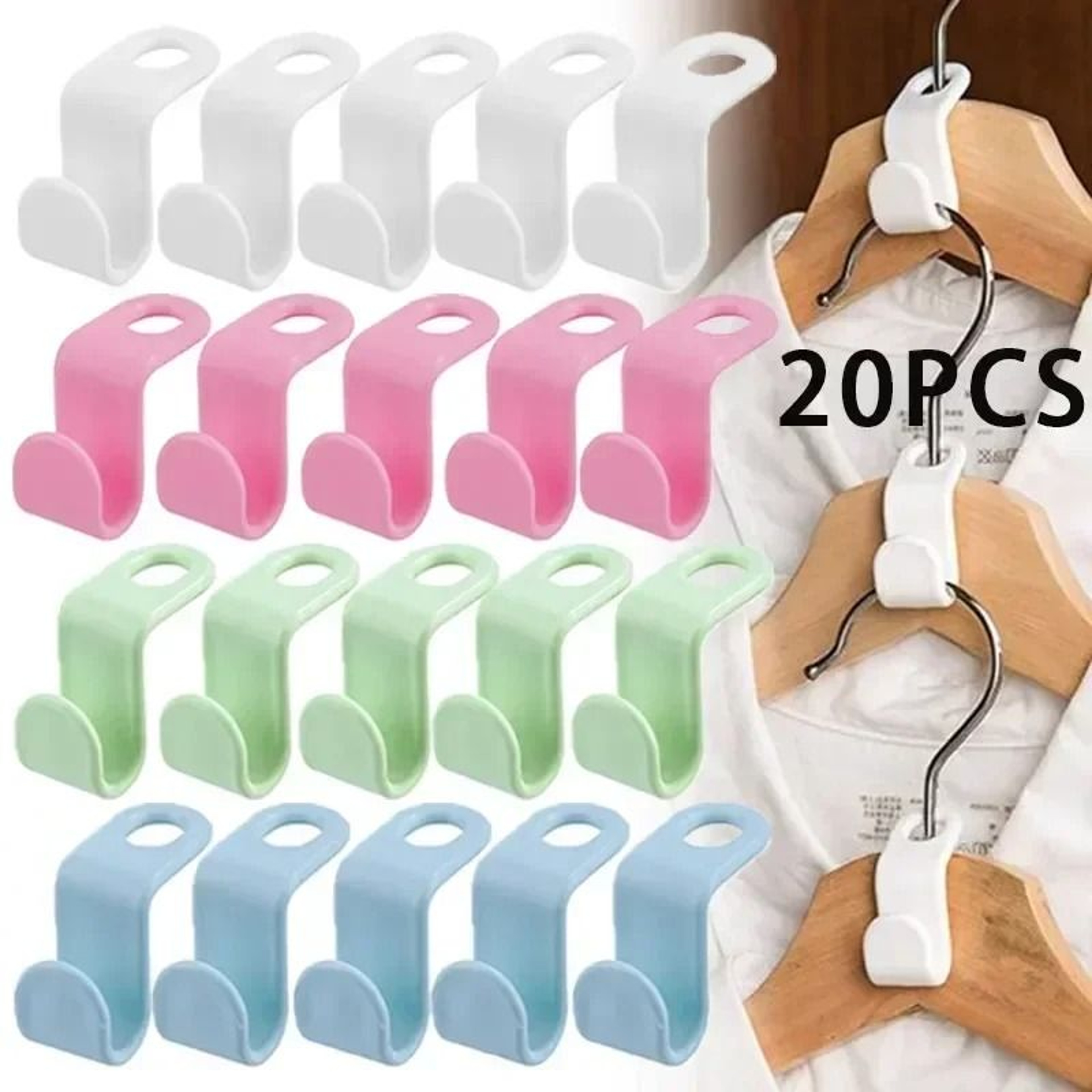 Mini Wardrobe Connector Hanger Hooks Space Saving Plastic Cascading Clothes Organizer 1