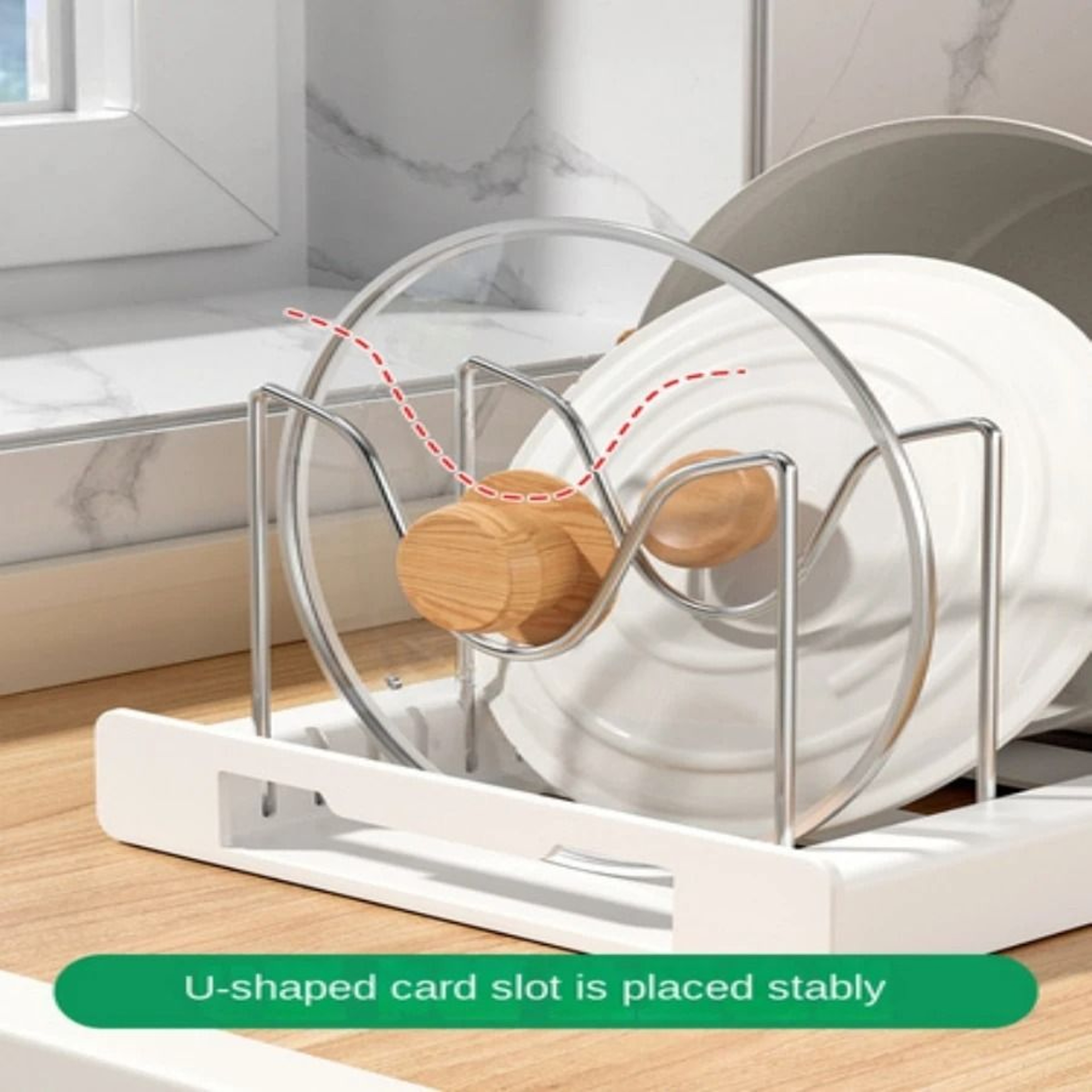 Foldable Kitchen Pot Lid Organizer Rack Adjustable Storage Shelf For Cookware And Utensils 3