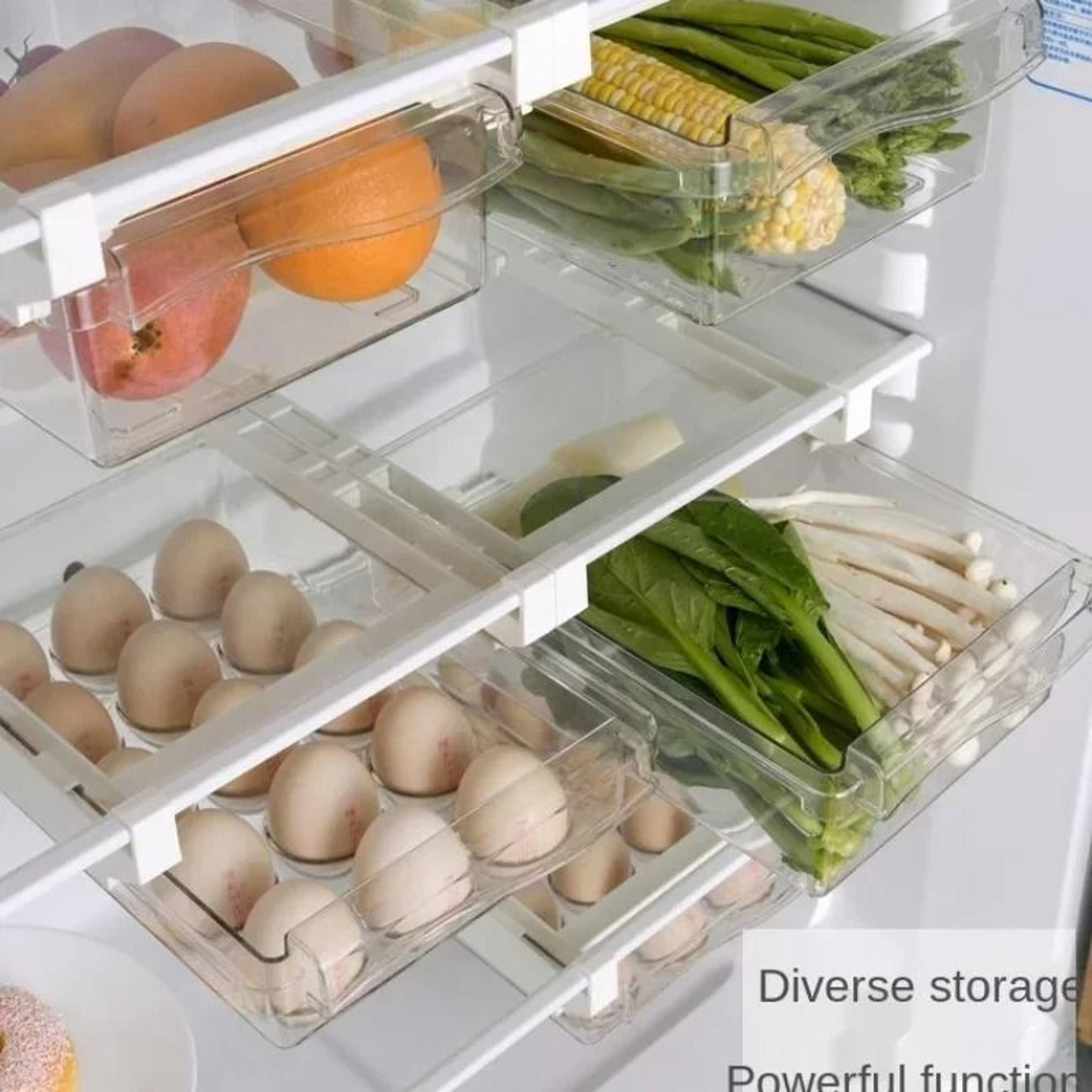Refrigerator Drawer Style Food And Egg Storage Box Sliding Shelf Organizer 1