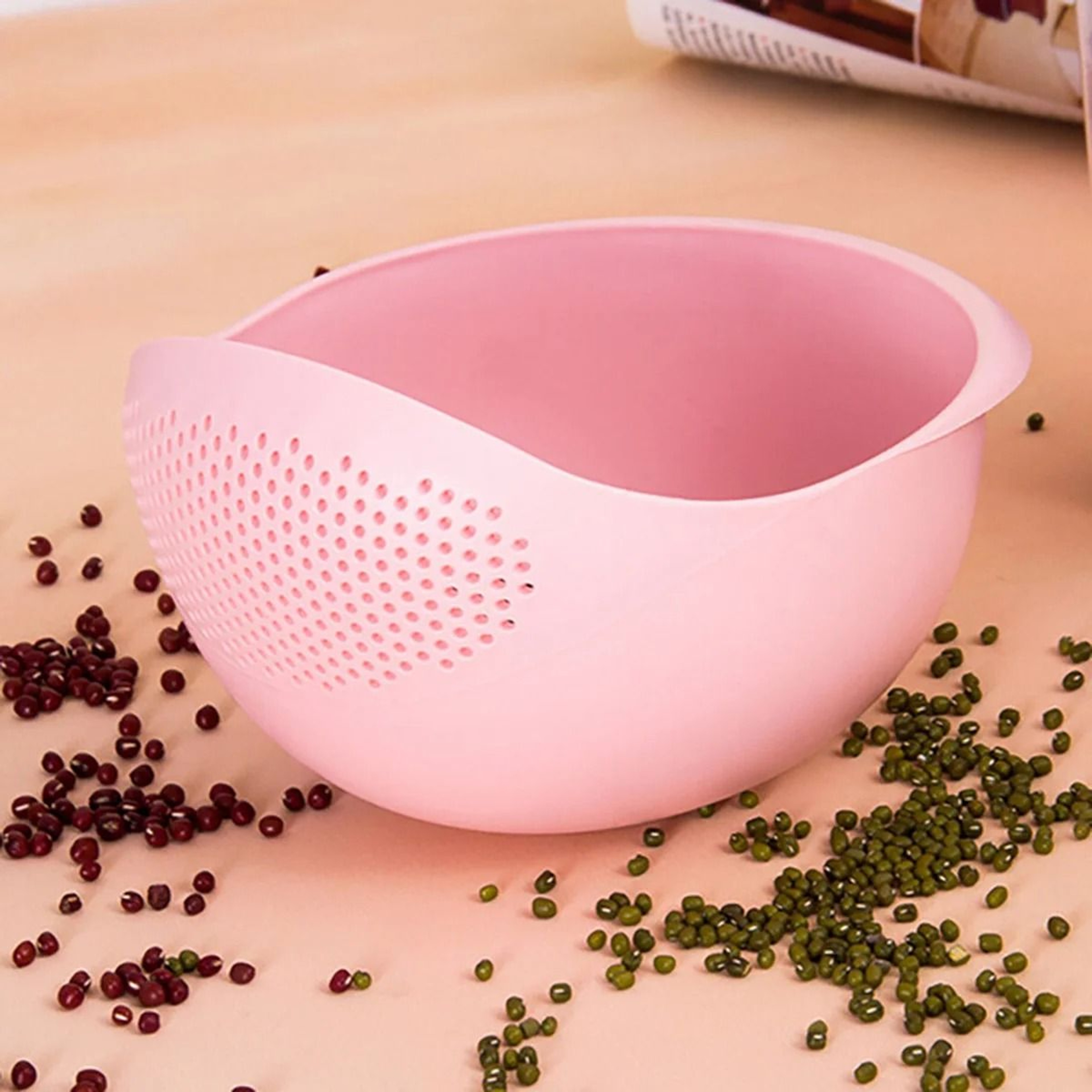 Colander Rice Bowl And Drain Basket With Handle For Washing Fruits Vegetables And Grains 9
