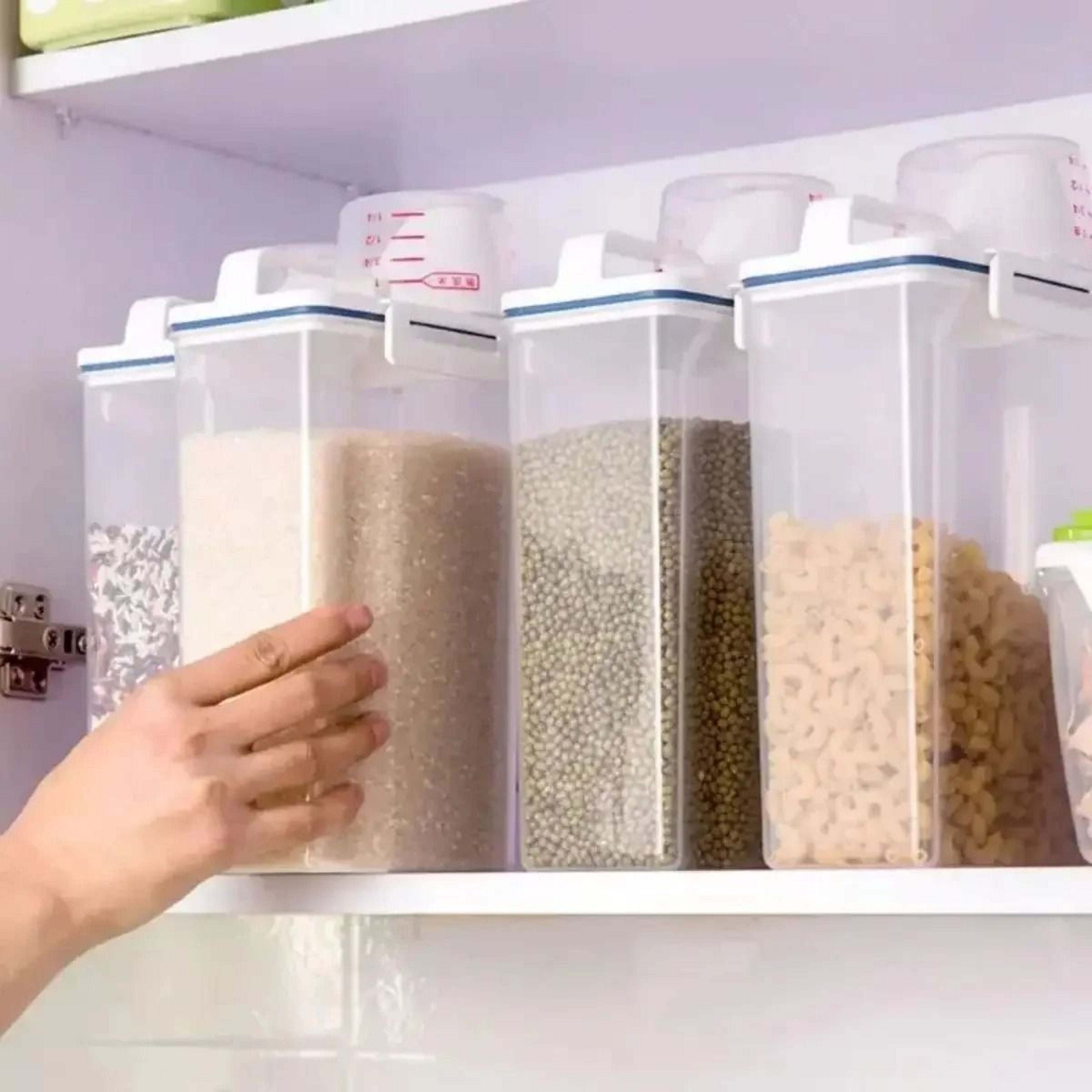 Rice And Grains Food Storage Canister With Measuring Cup Lid 5
