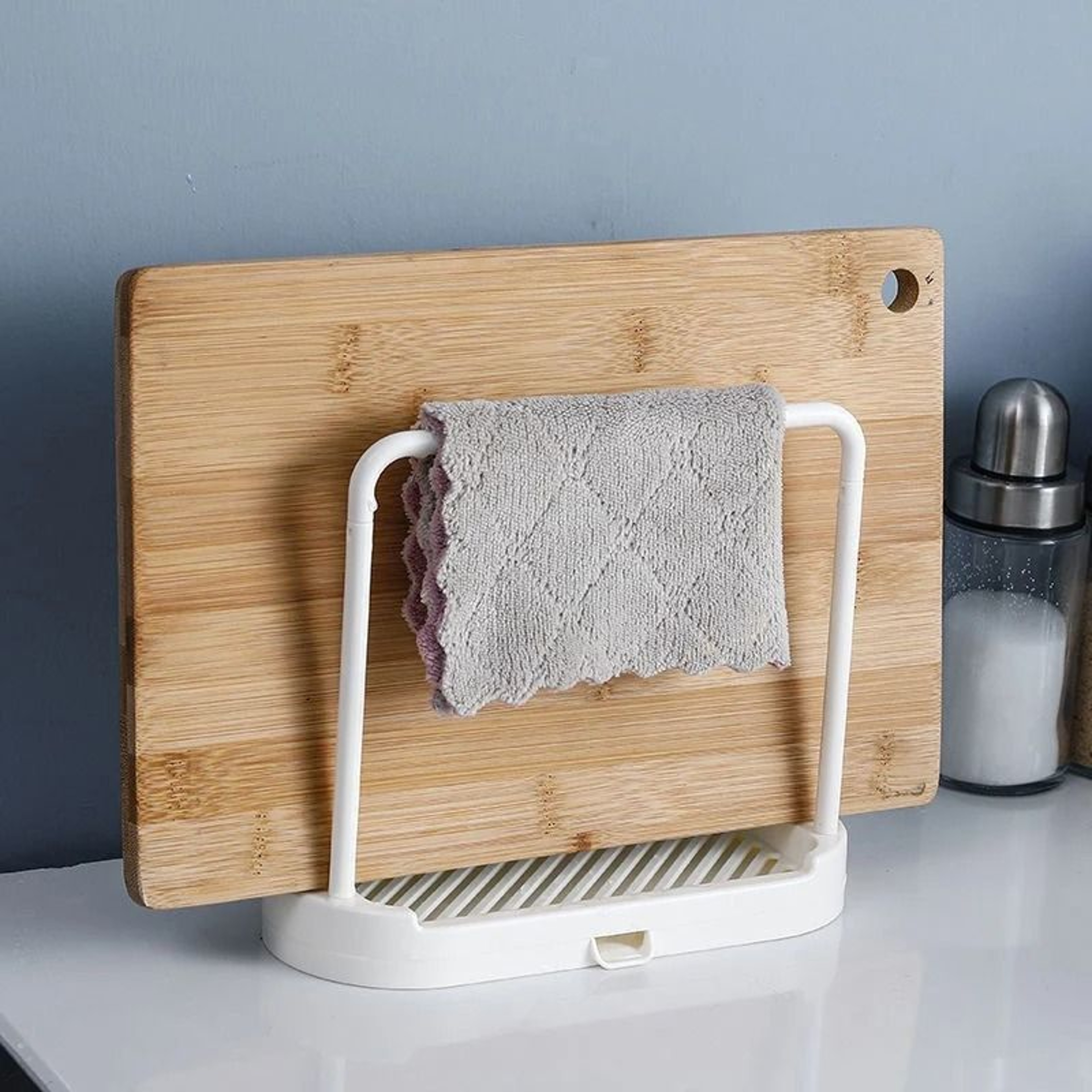 Double Layer Kitchen Cloth Drain Rack For Sink And Countertop Storage 3