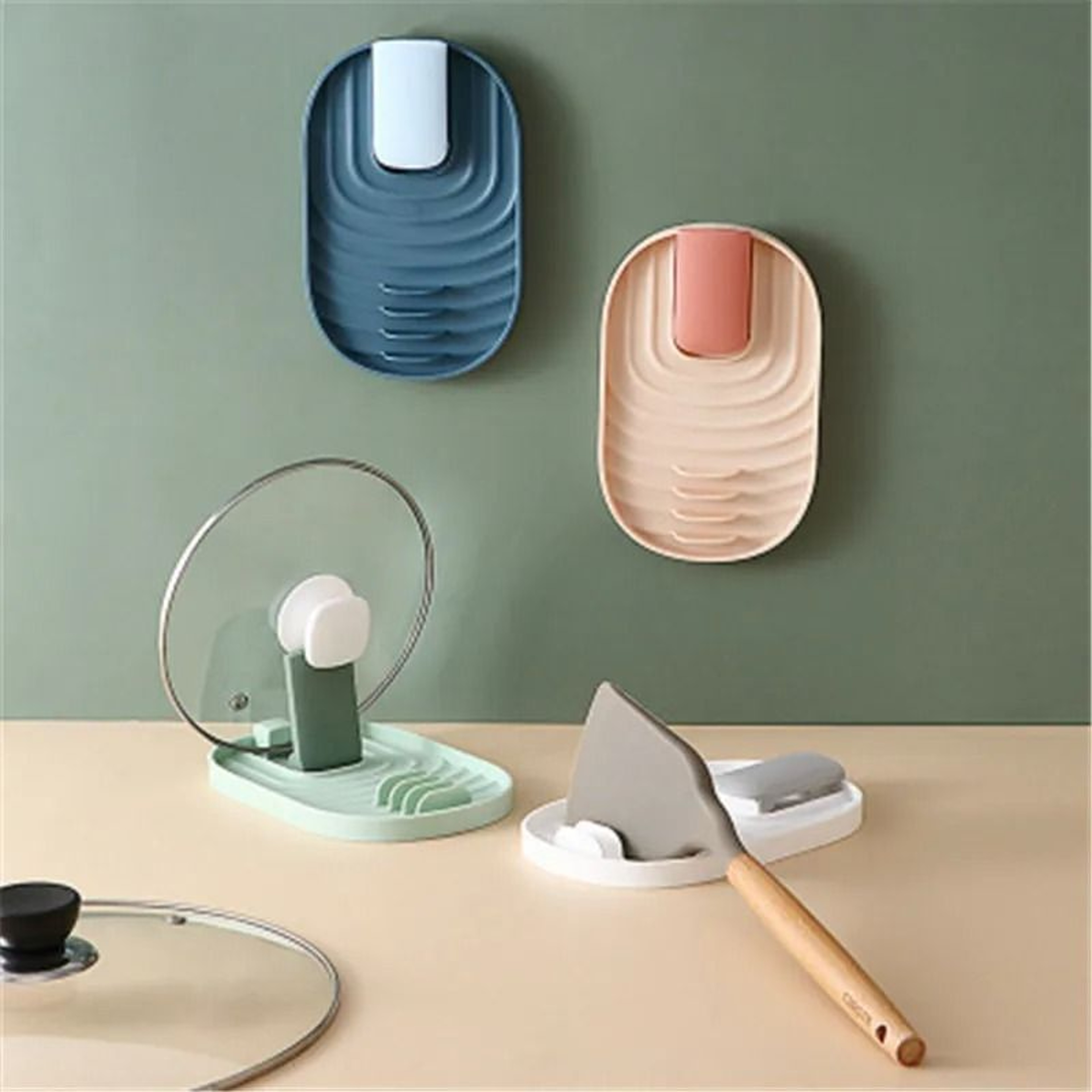 Kitchen Pot Lid And Utensil Holder Rack Organizer 2