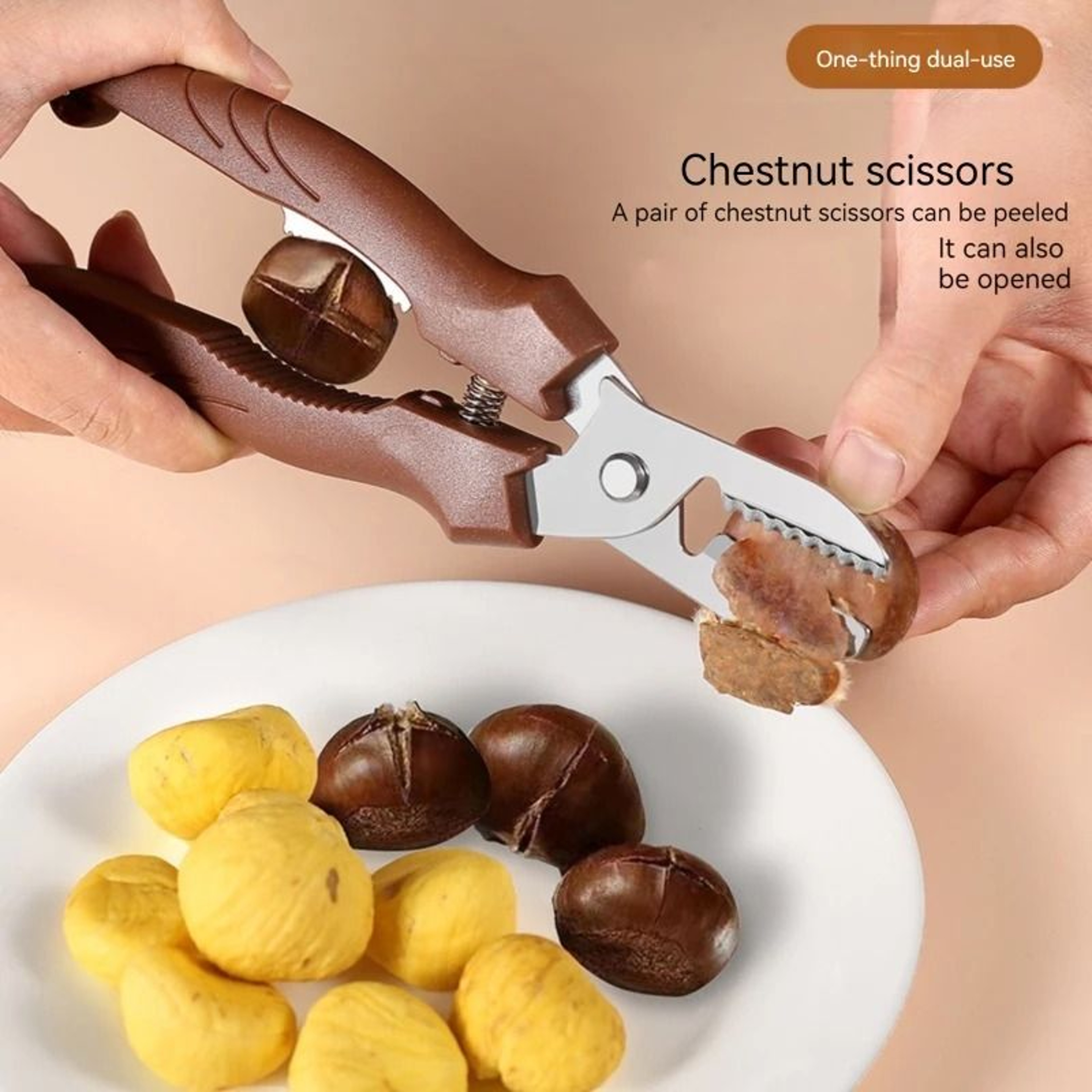 Multipurpose Chestnut Scissors And Peeler Stainless Steel Nut Shell Opener 0