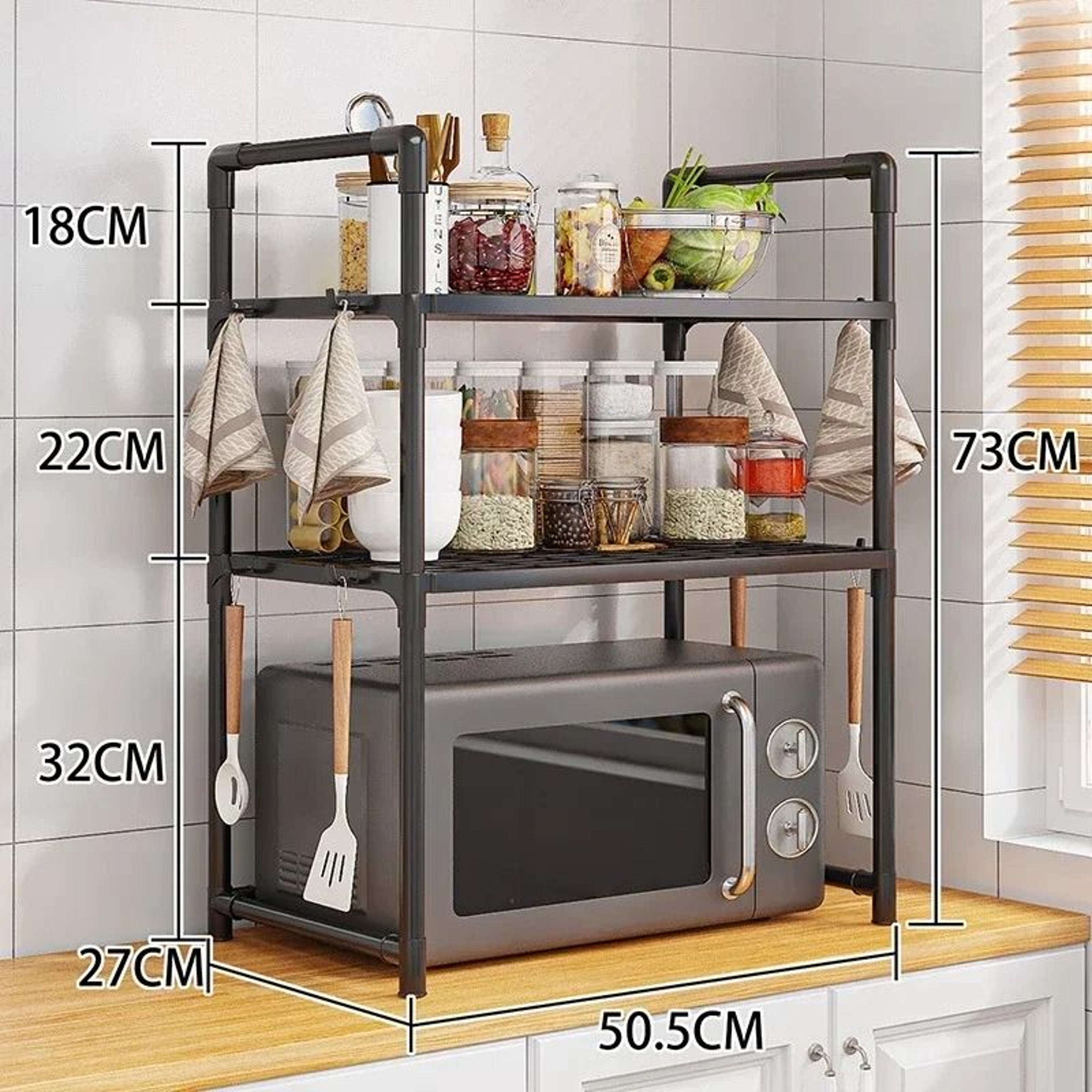 Multi Layer Kitchen Storage Rack Microwave Organizer Shelf 9