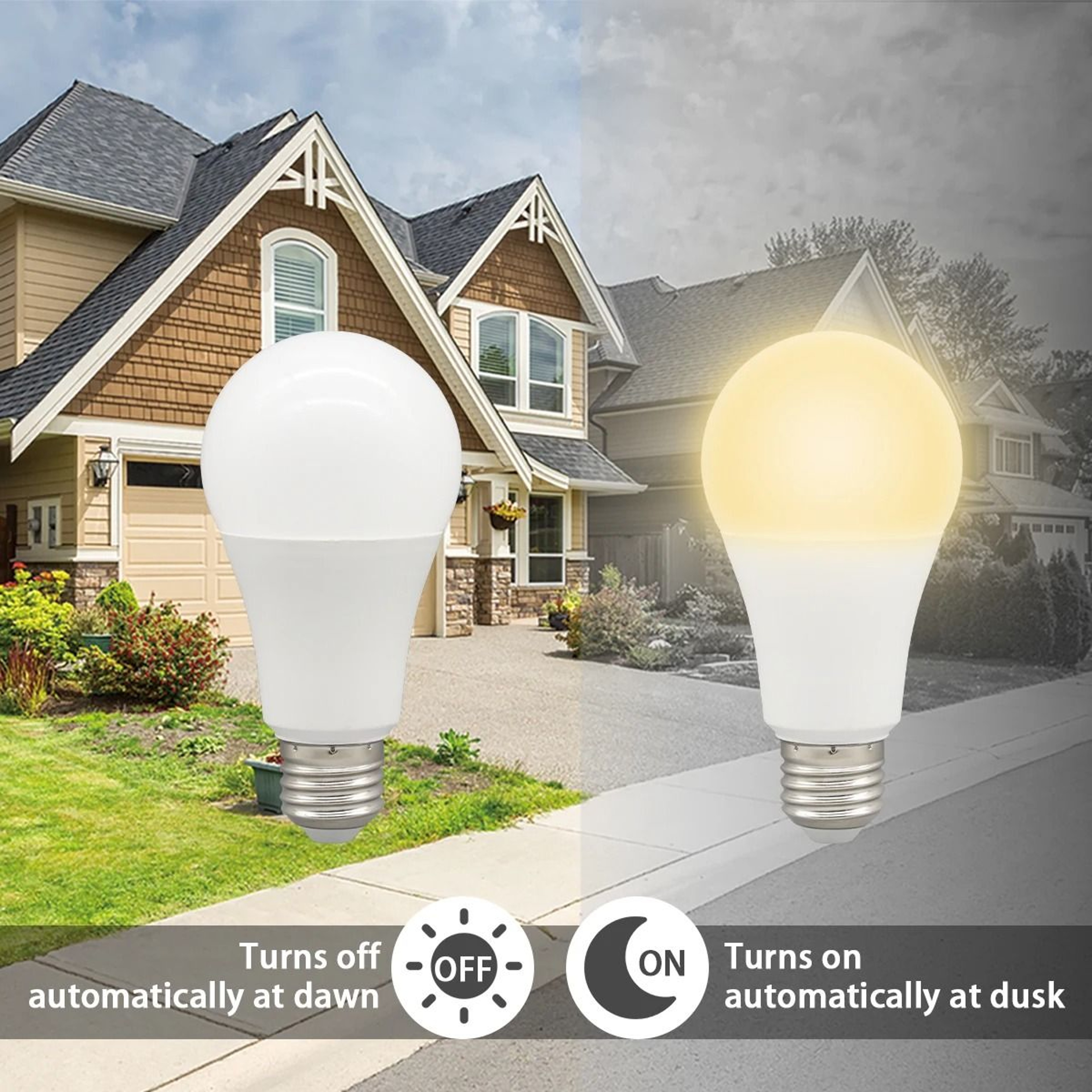 Dusk To Dawn Light Sensor Bulb 10W 110V220V Automatic LED For Garage And Outdoor Use 0