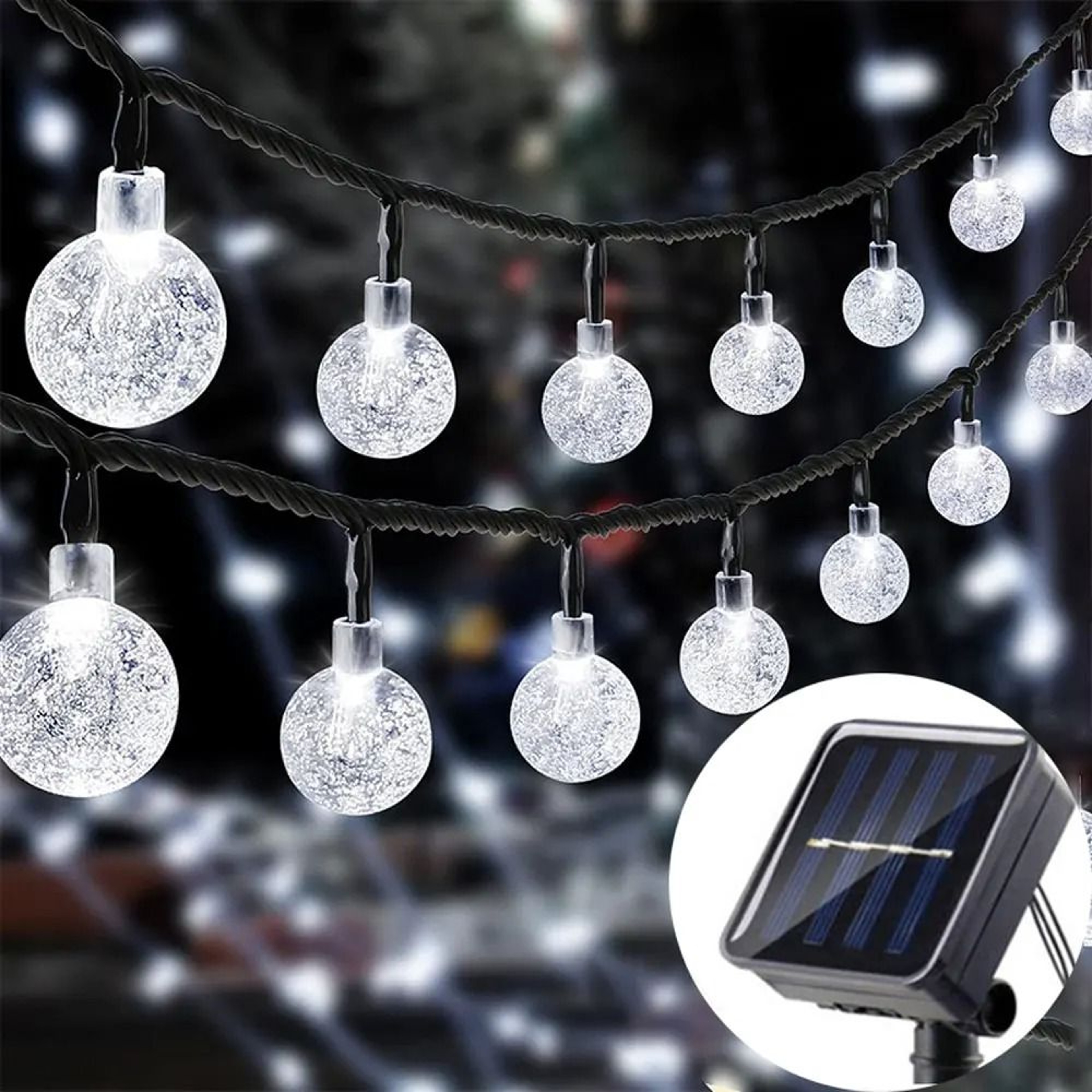 Solar Bubble String Light Outdoor Waterproof Fairy Lamp 6