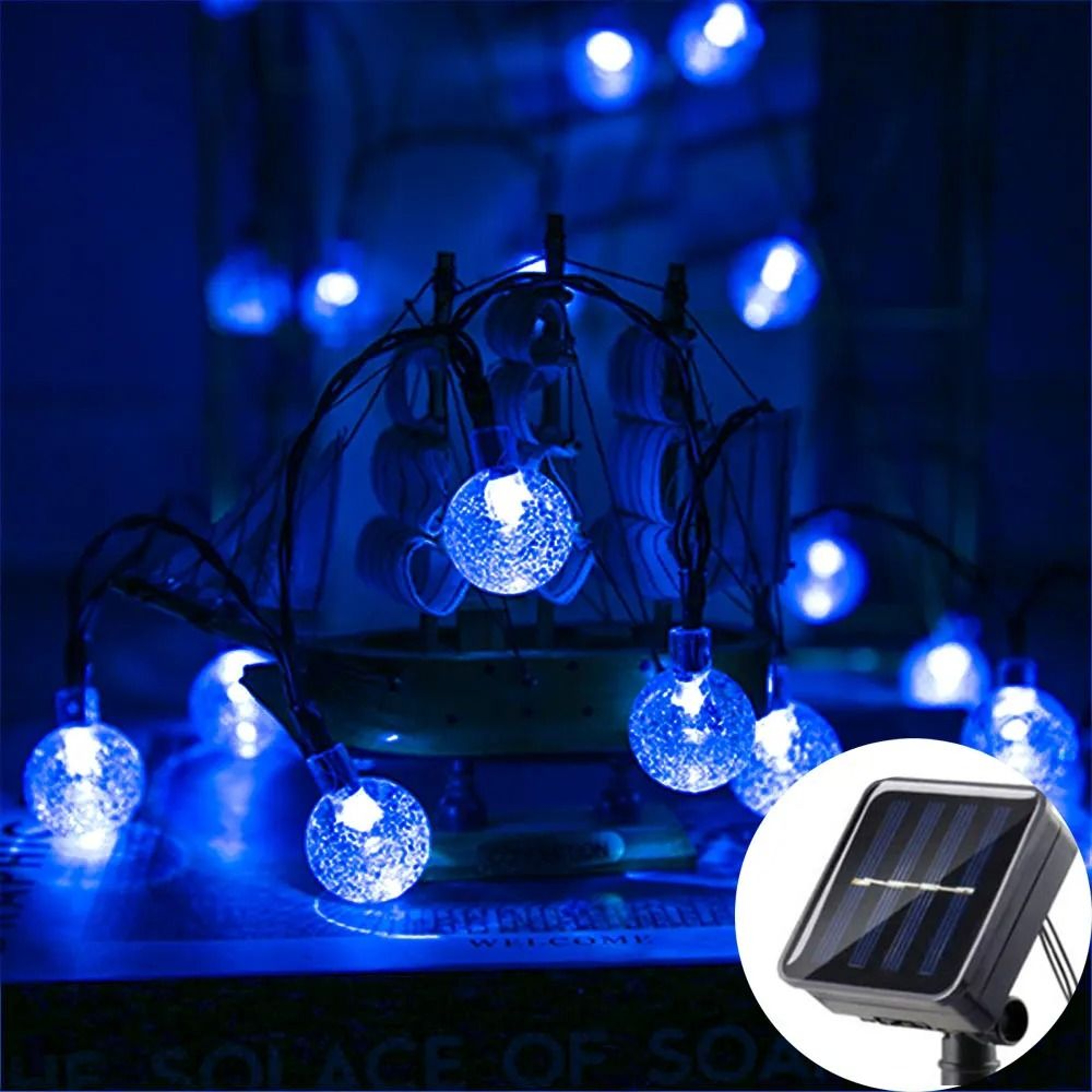 Solar Bubble String Light Outdoor Waterproof Fairy Lamp 8