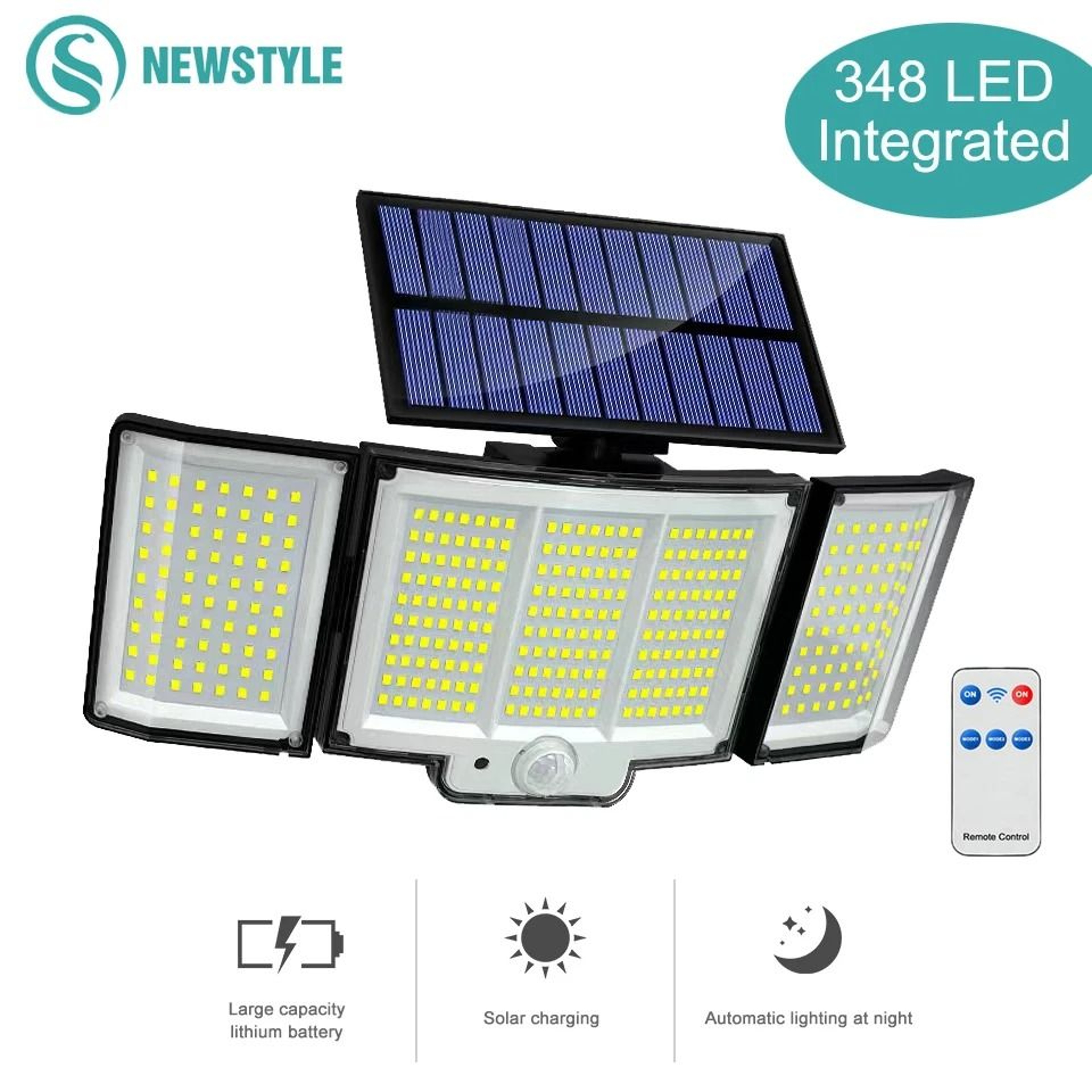 Solar Motion Sensor Wall Light 328348 LED Outdoor Waterproof 0