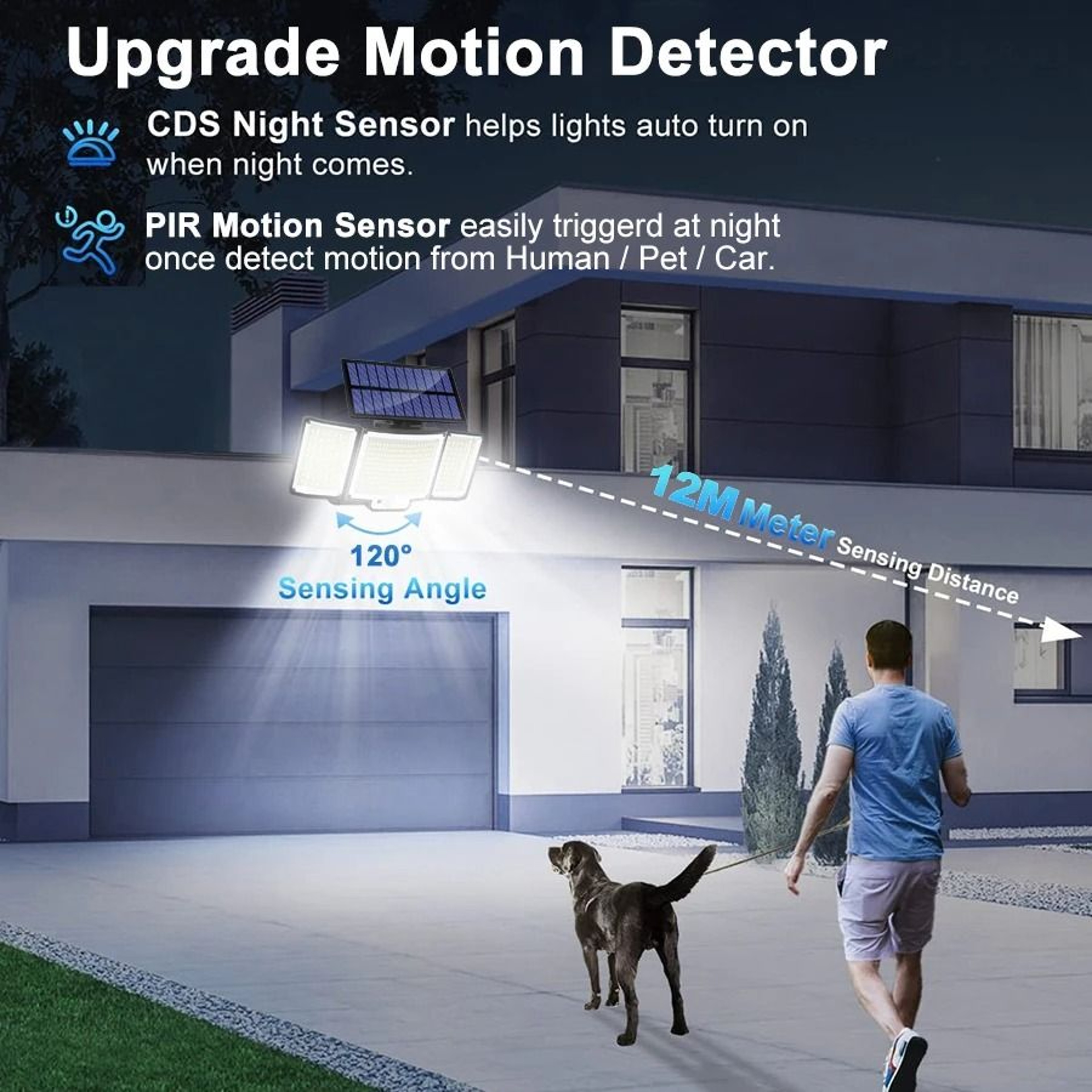 Solar Motion Sensor Wall Light 328348 LED Outdoor Waterproof 5