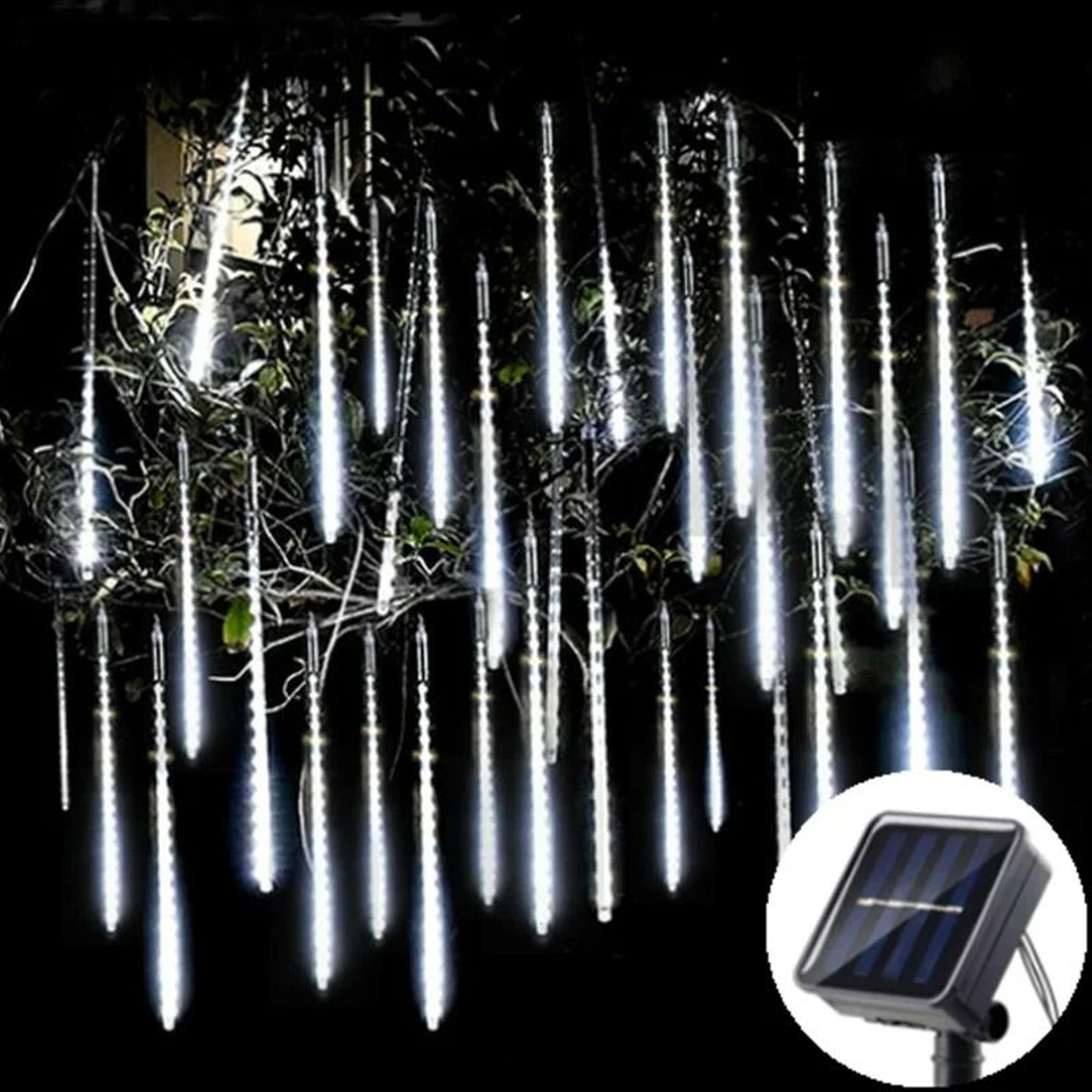 Solar LED Meteor Shower Lights  Outdoor Waterproof Falling Rain String Lights 10