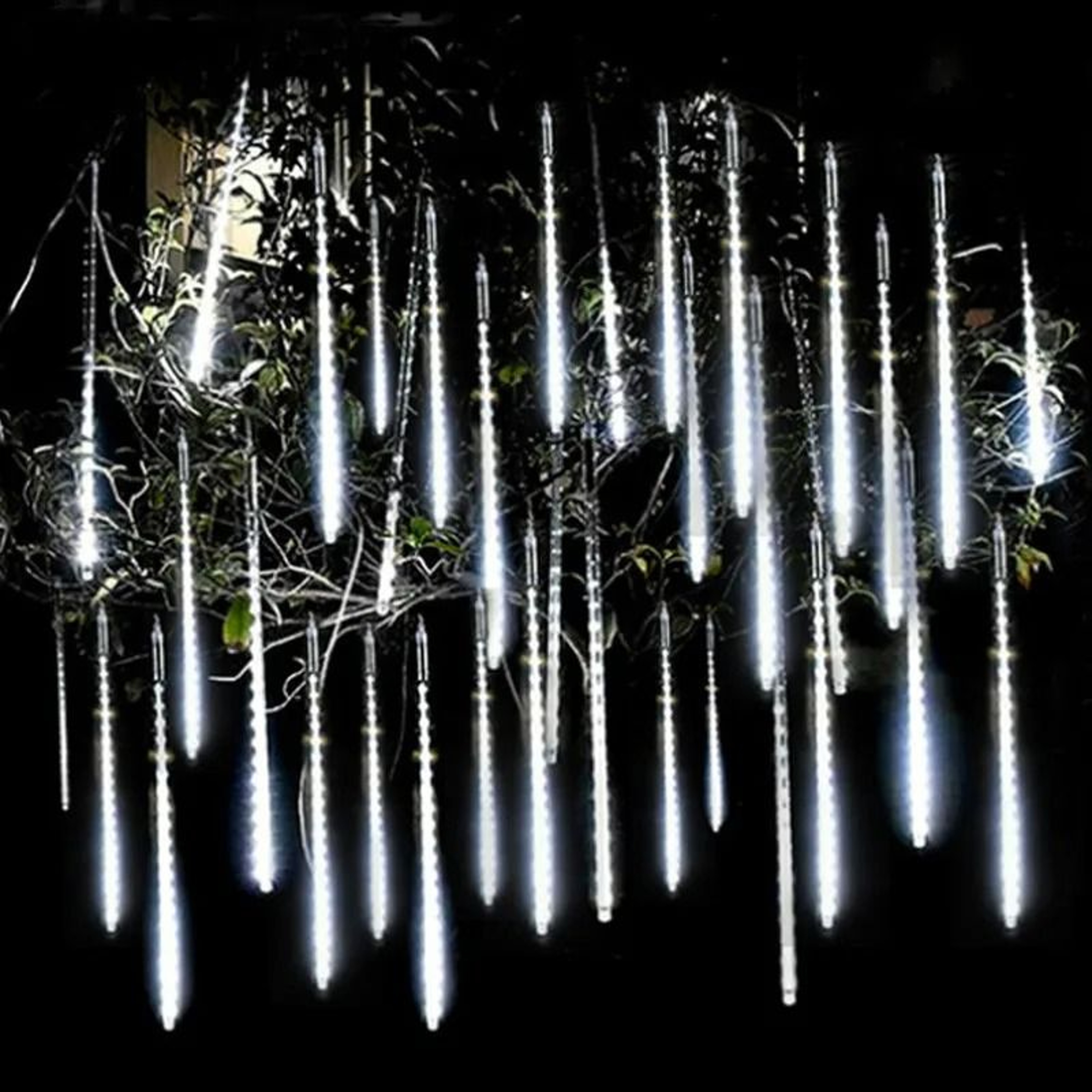Solar LED Meteor Shower Lights  Outdoor Waterproof Falling Rain String Lights 3
