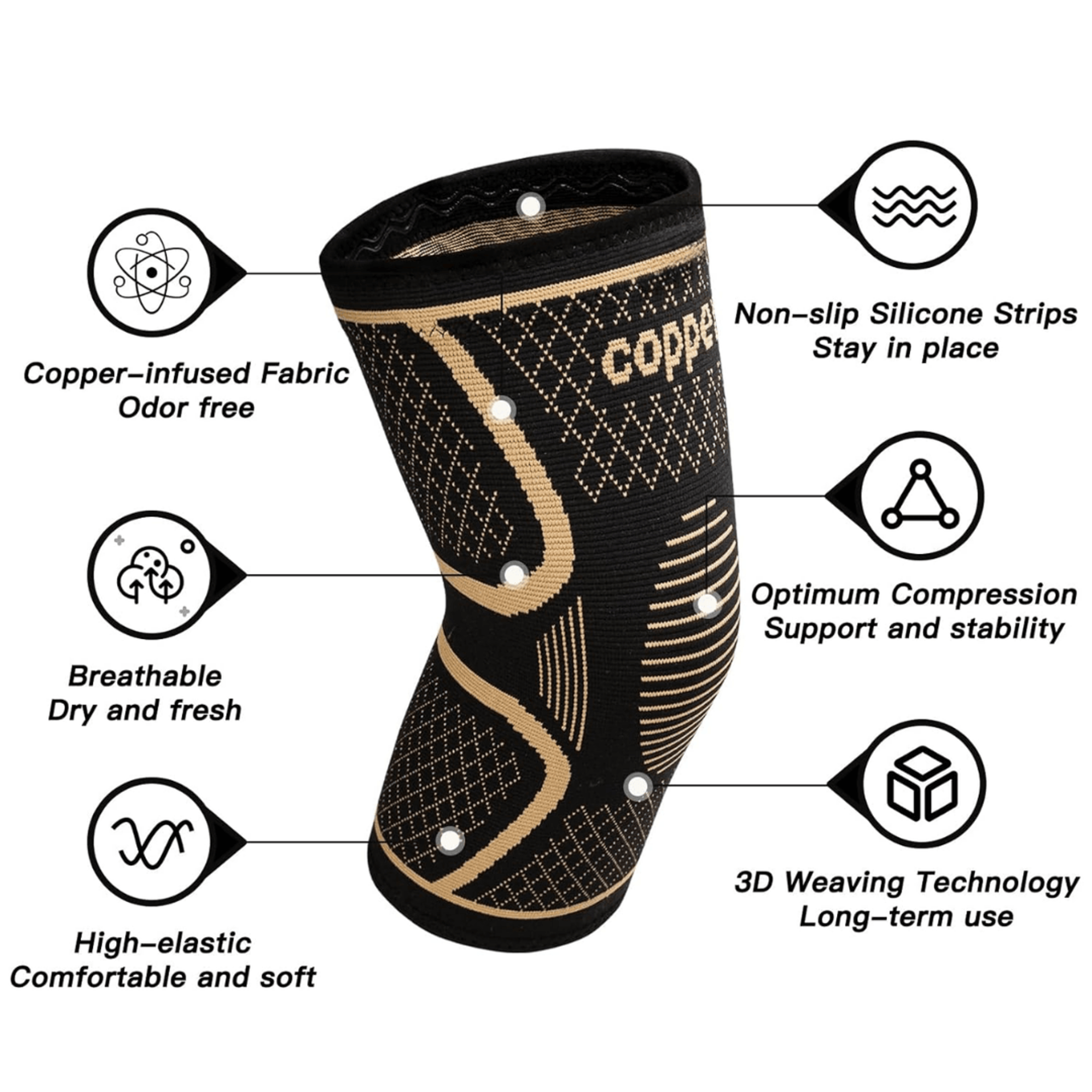 Copper Knee Brace For Arthritis Pain Relief And Sports Support 4