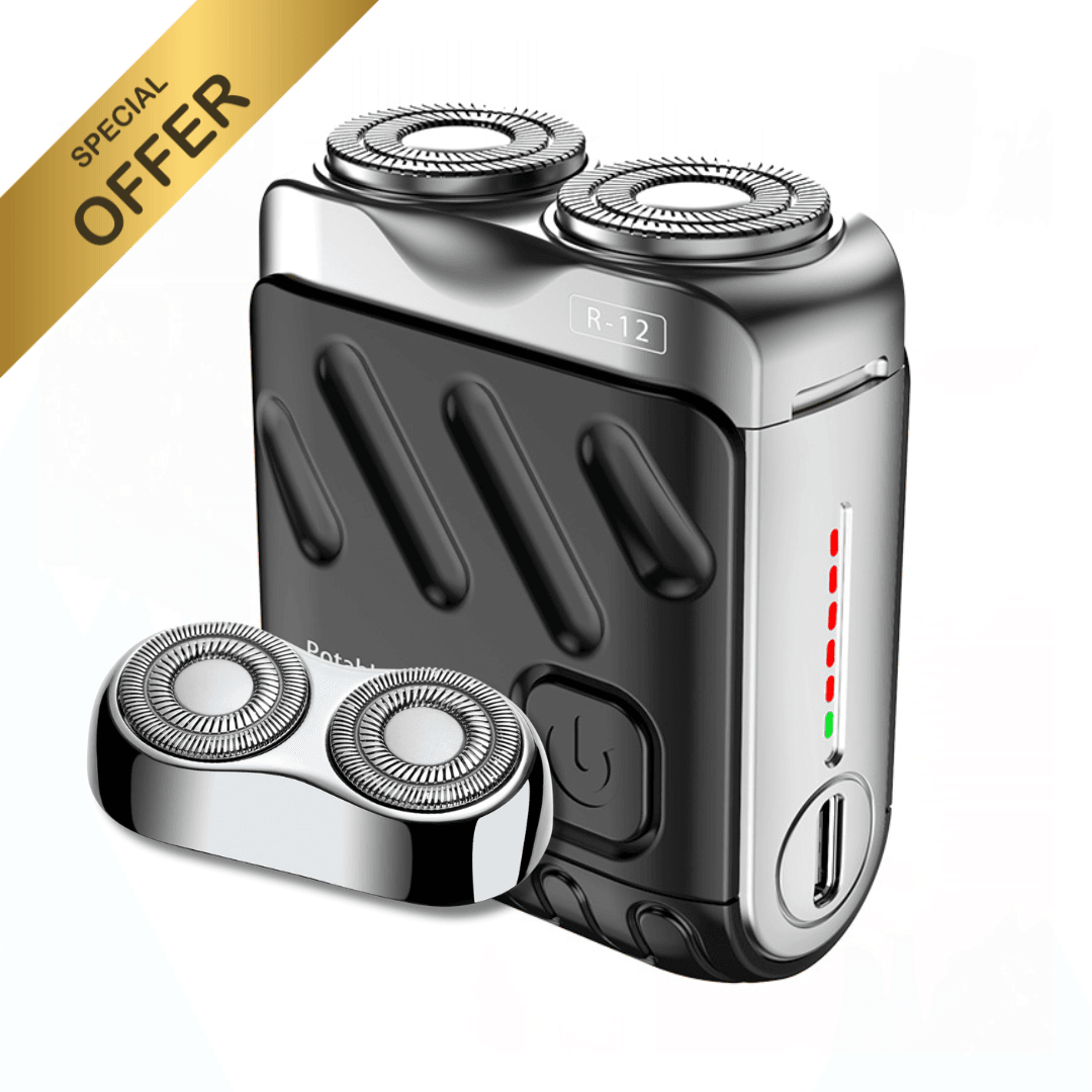 Mini Electric Smart Shaver Dual Blade Rechargeable Beard Trimmer With Digital Display 14