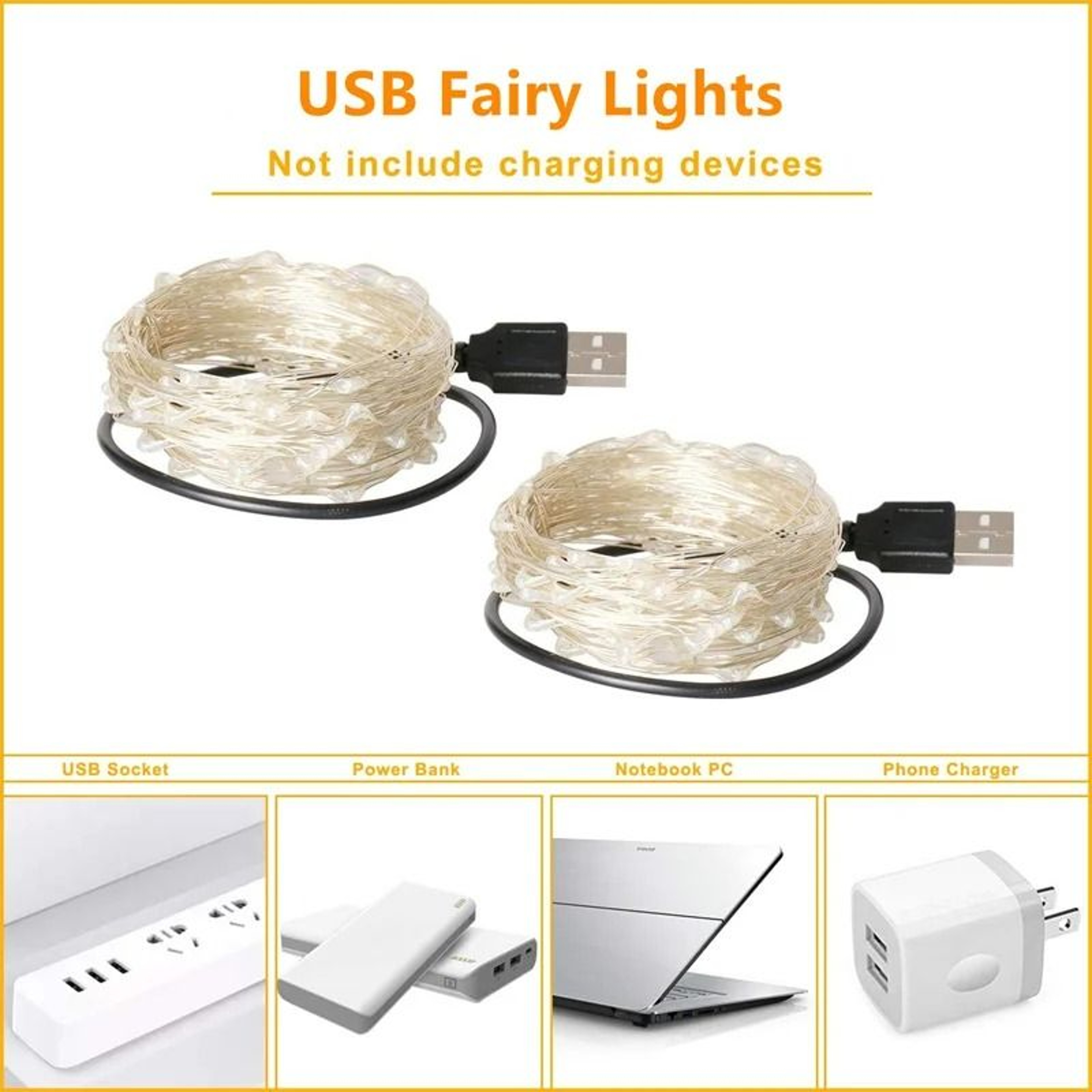 USB LED Fairy Lights  Copper Wire String Light For Home Party And Holiday Decor 1M20M 3