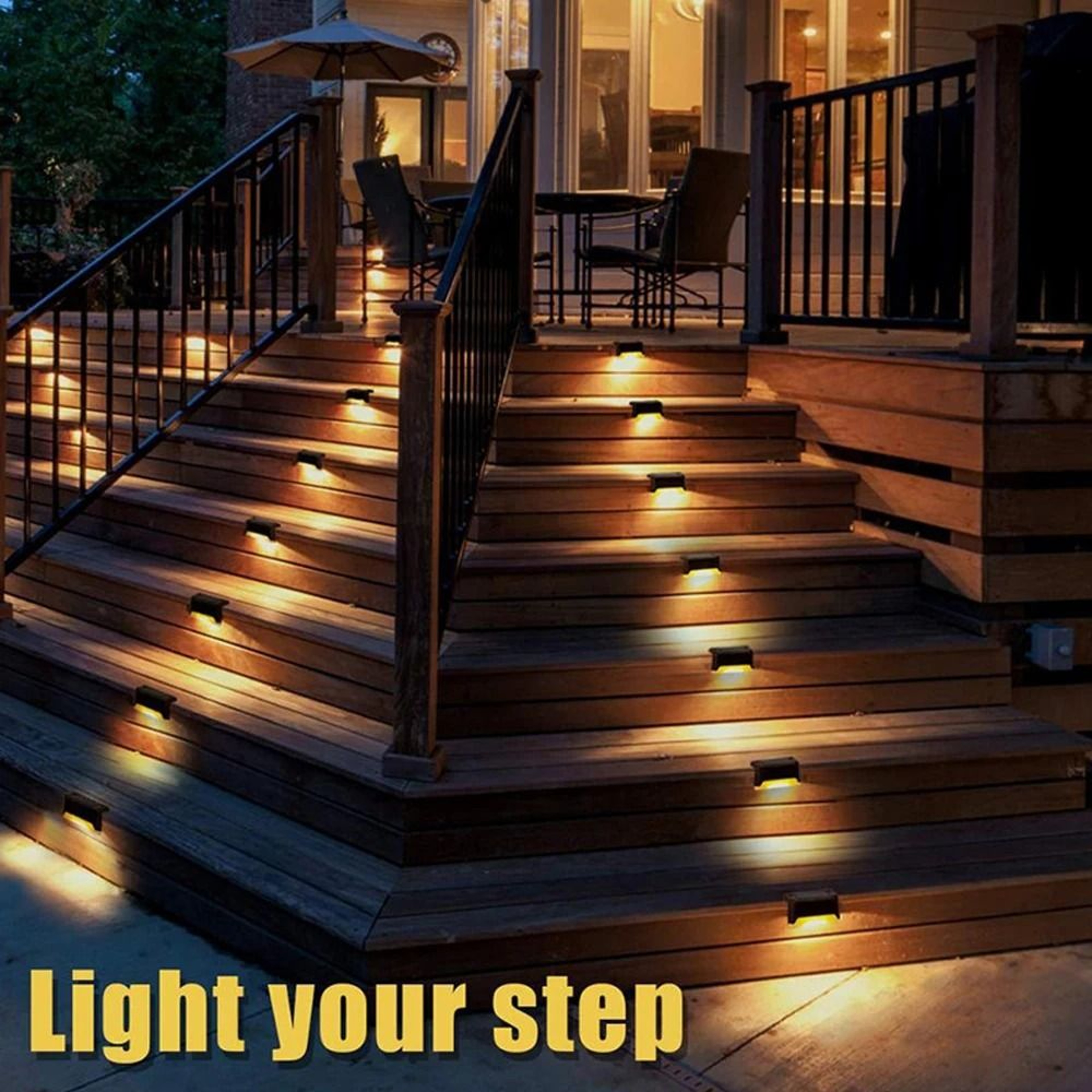 Warm White LED Solar Step Lamp Outdoor Waterproof Garden Fence And Path Light 1