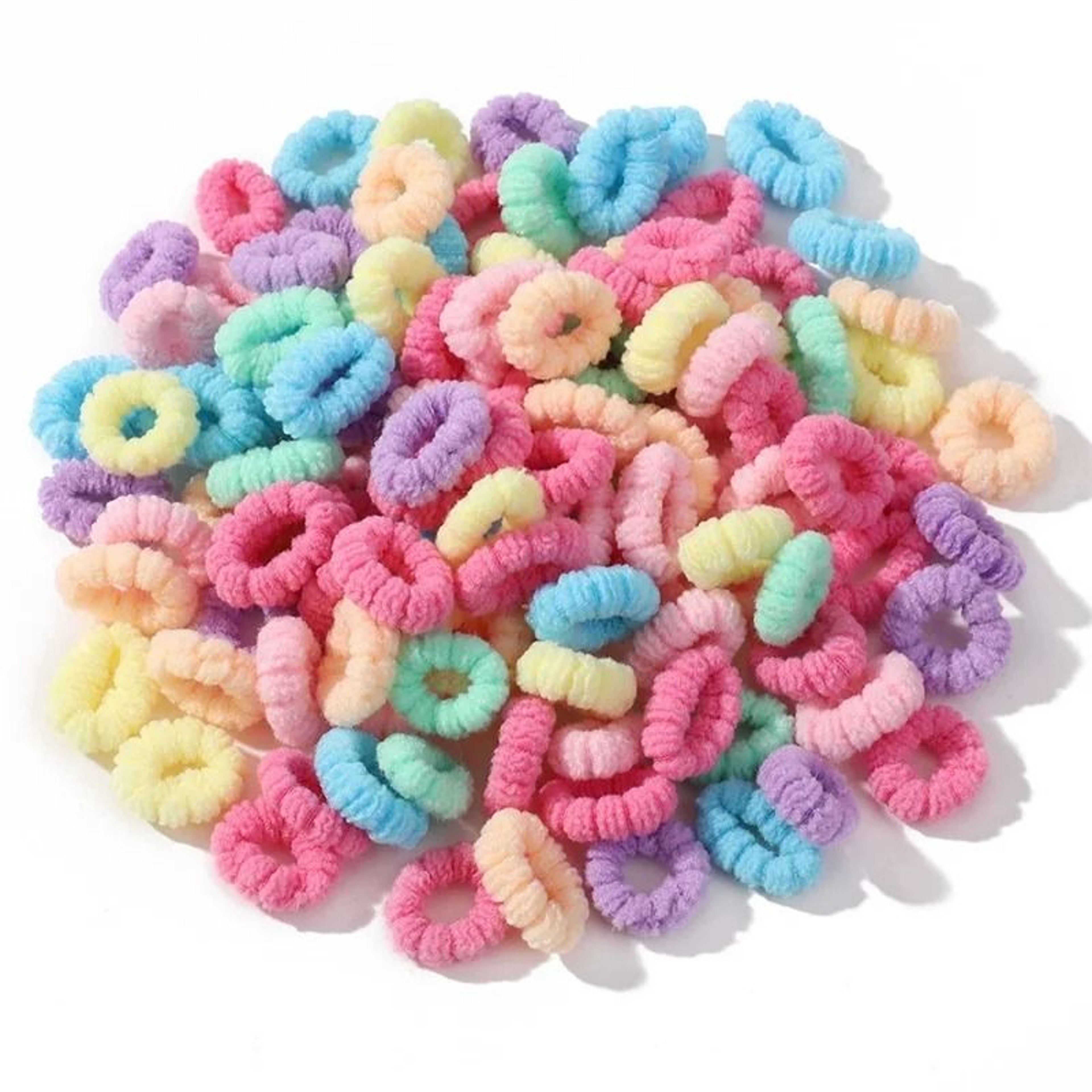 100Piece Colorful Elastic Hair Bands Set For Kids  Soft Ponytail Holders And Small Scrunchies 7