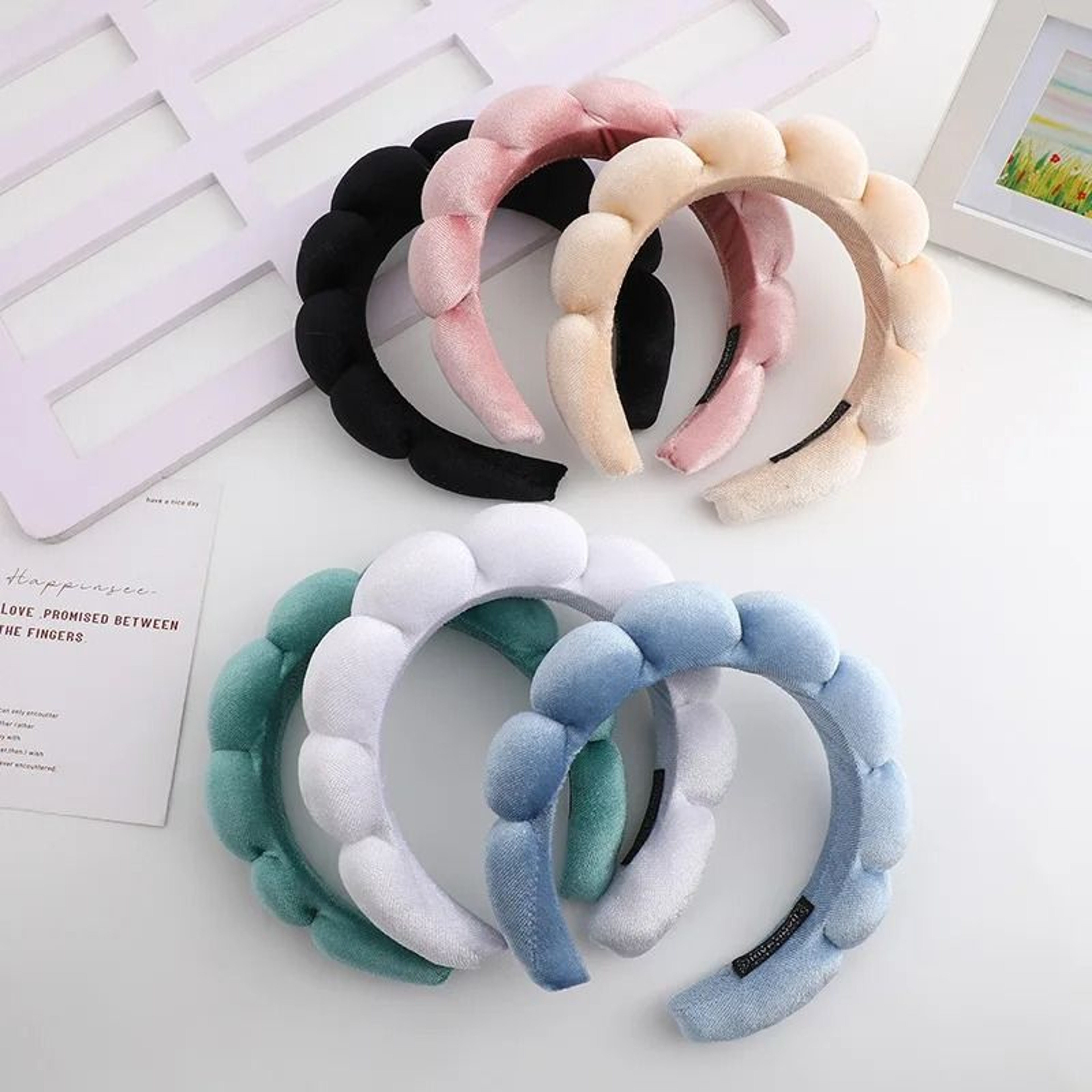 Velvet High Top Braided Hair Band  Soft Padded Headband For Women 0