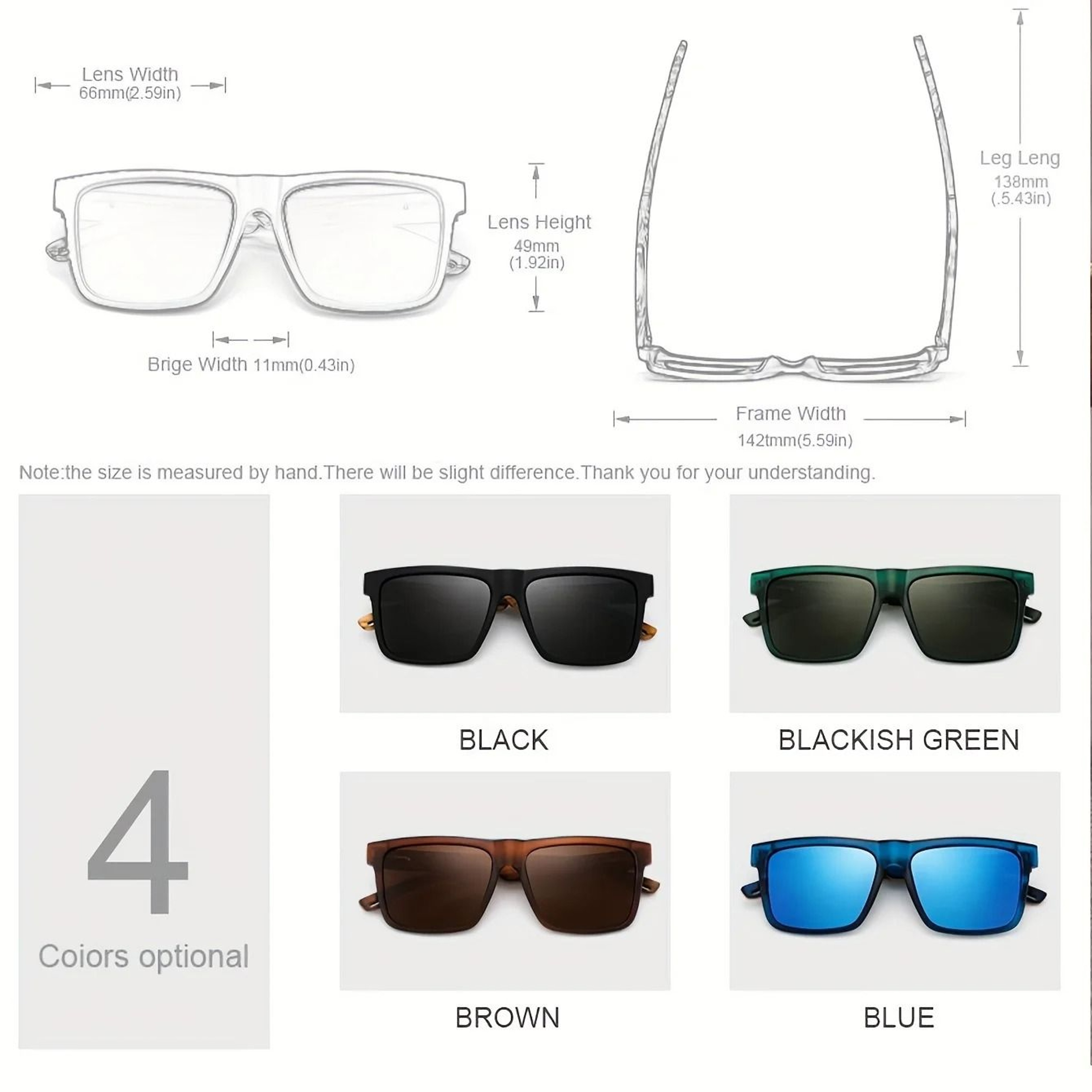 Square Casual Sunglasses With UV400 Protection  Unisex Outdoor Eyewear 2