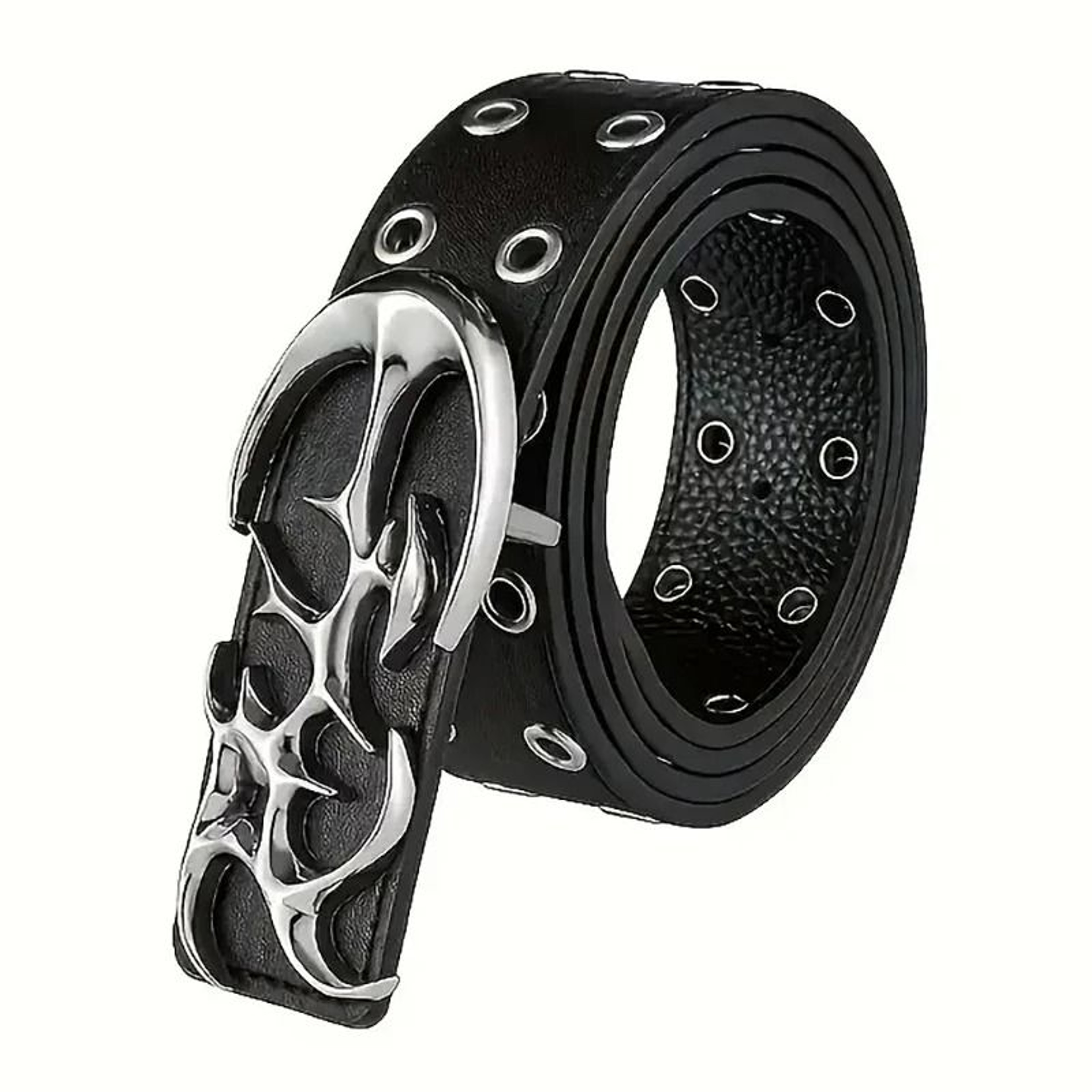 Y2K Hollow PU Leather Fashion Belt For Men And Women  Trendy Punk Style Waist Accessory 1