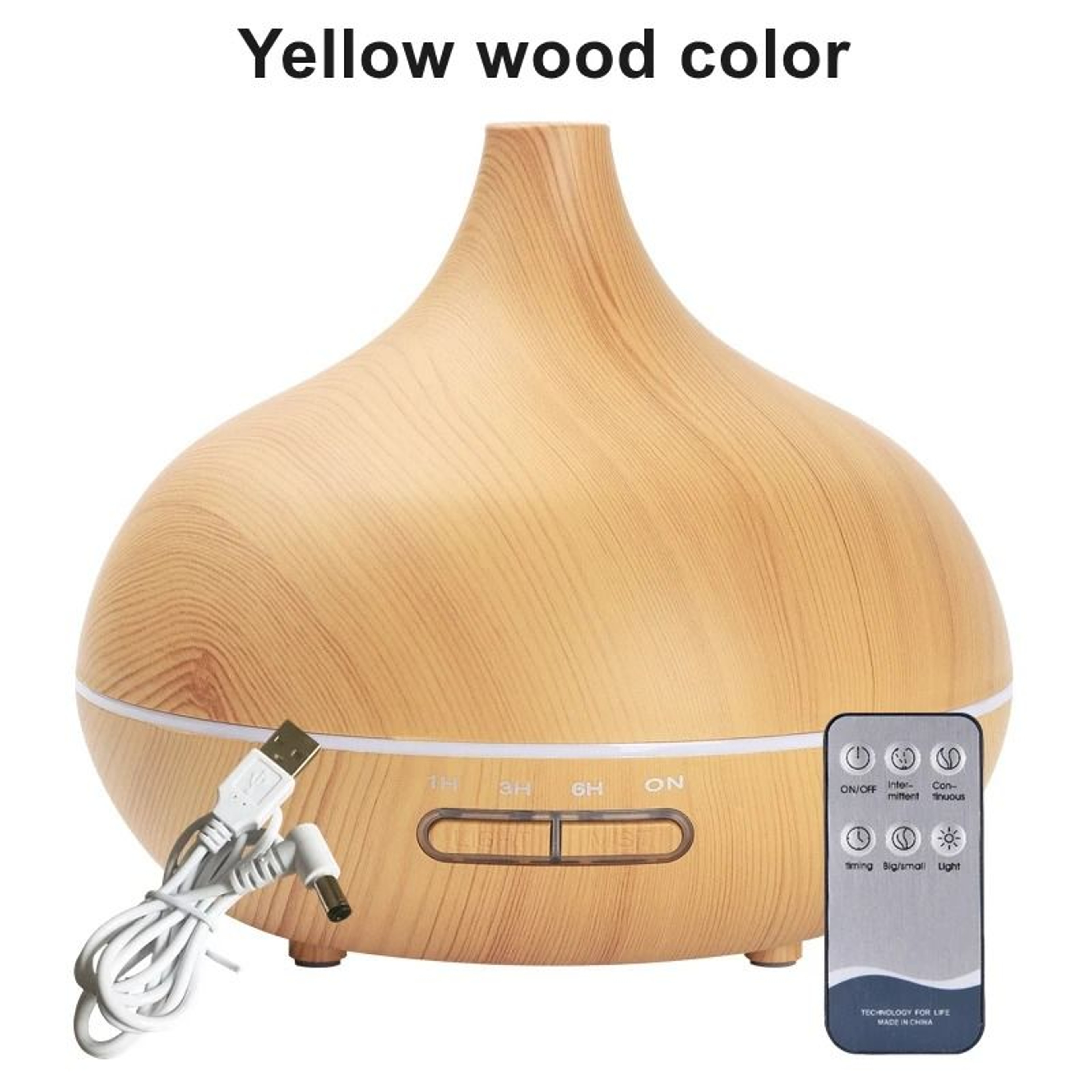 550ml Wood Grain USB Aroma Diffuser With Remote Control And LED Lights  Essential Oil Air Humidifie 7