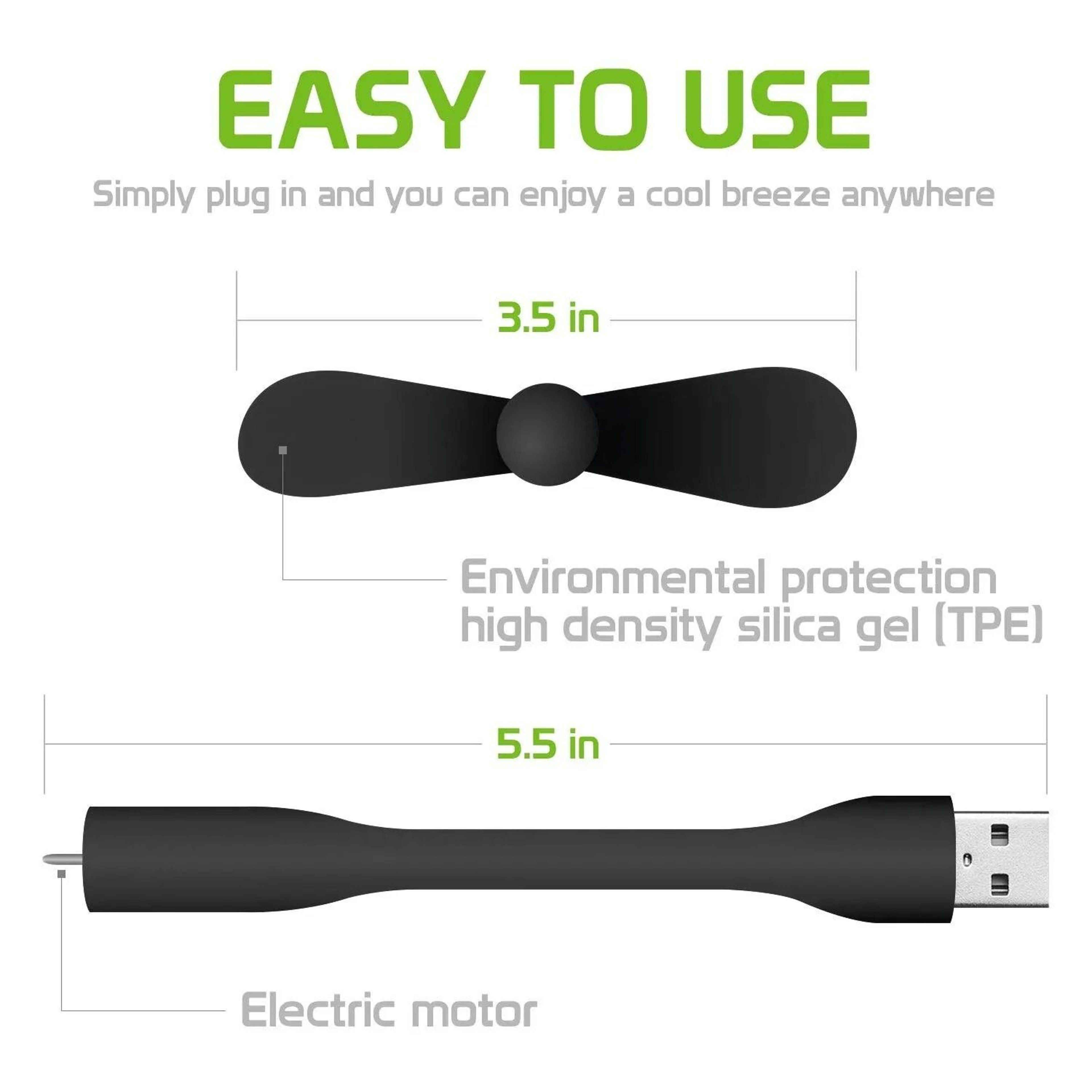 Mini USB Flexible Fan For Power Bank Laptop And PC 1