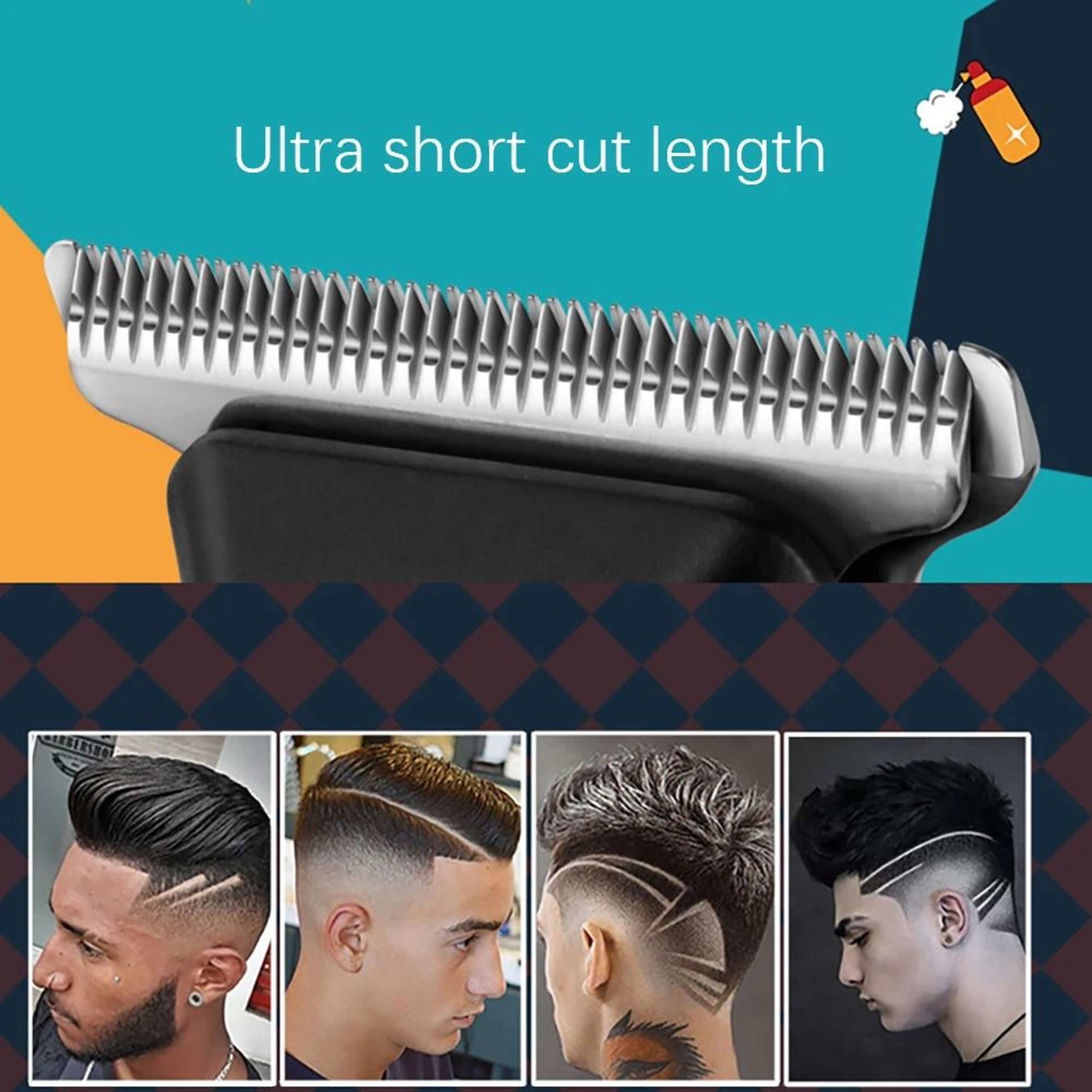 Professional Hair Trimmer And Electric Beard Clipper With 6 Guide Combs 2