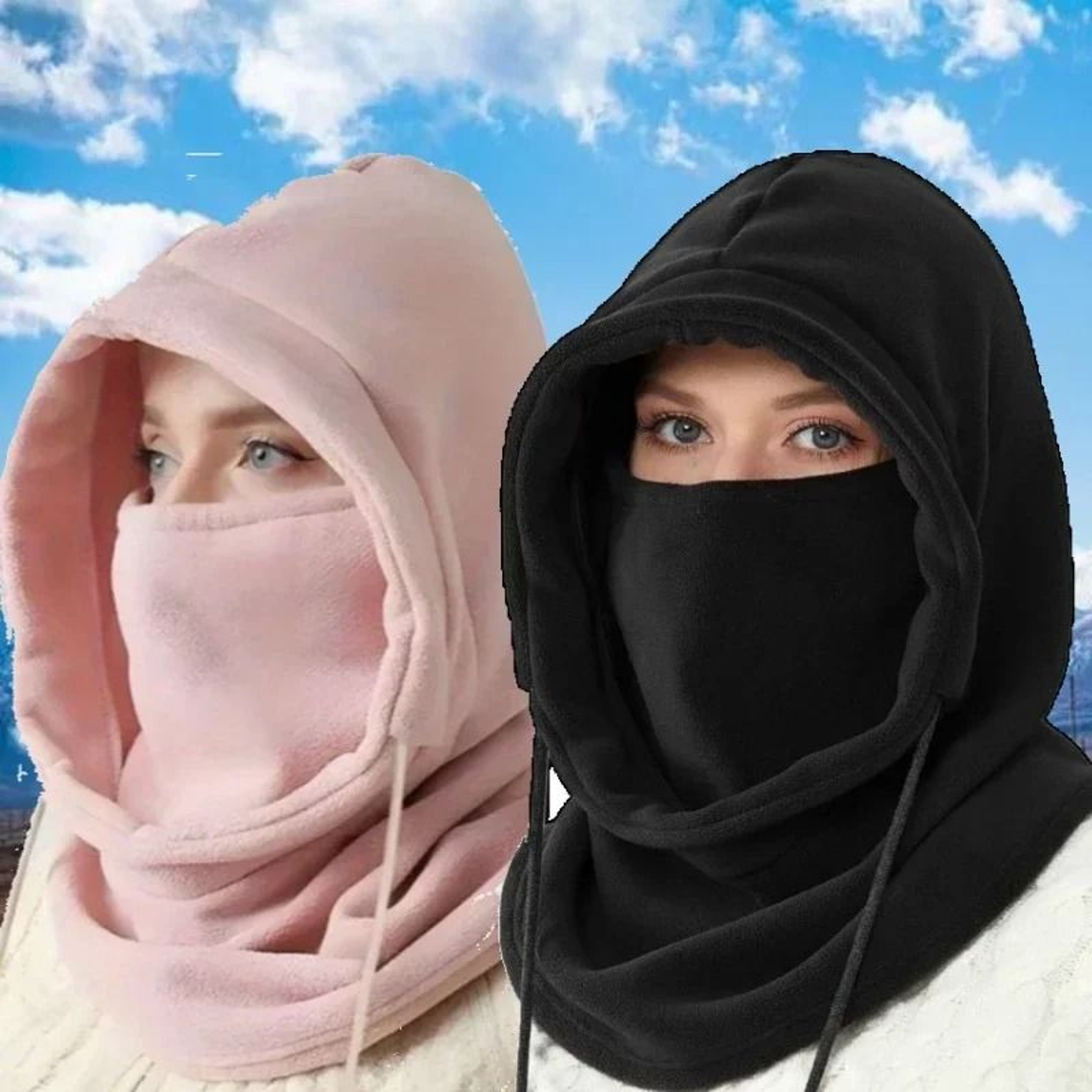 Winter Balaclava Hooded Scarf  Warm Neck Gaiter With Hood 0