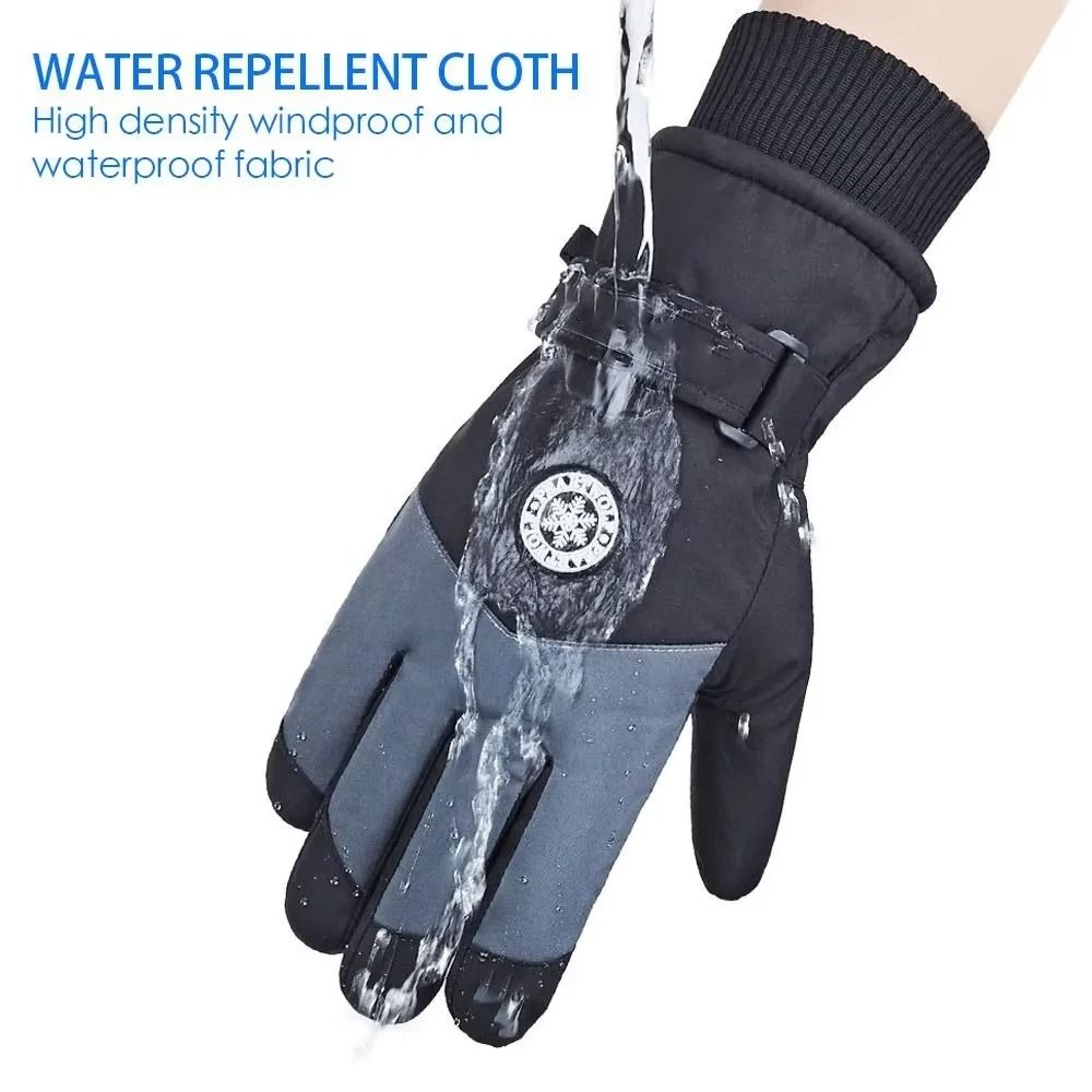 Winter Waterproof Snow Gloves  Unisex Touch Screen PU Leather Ski And Motorcycle Gloves 1