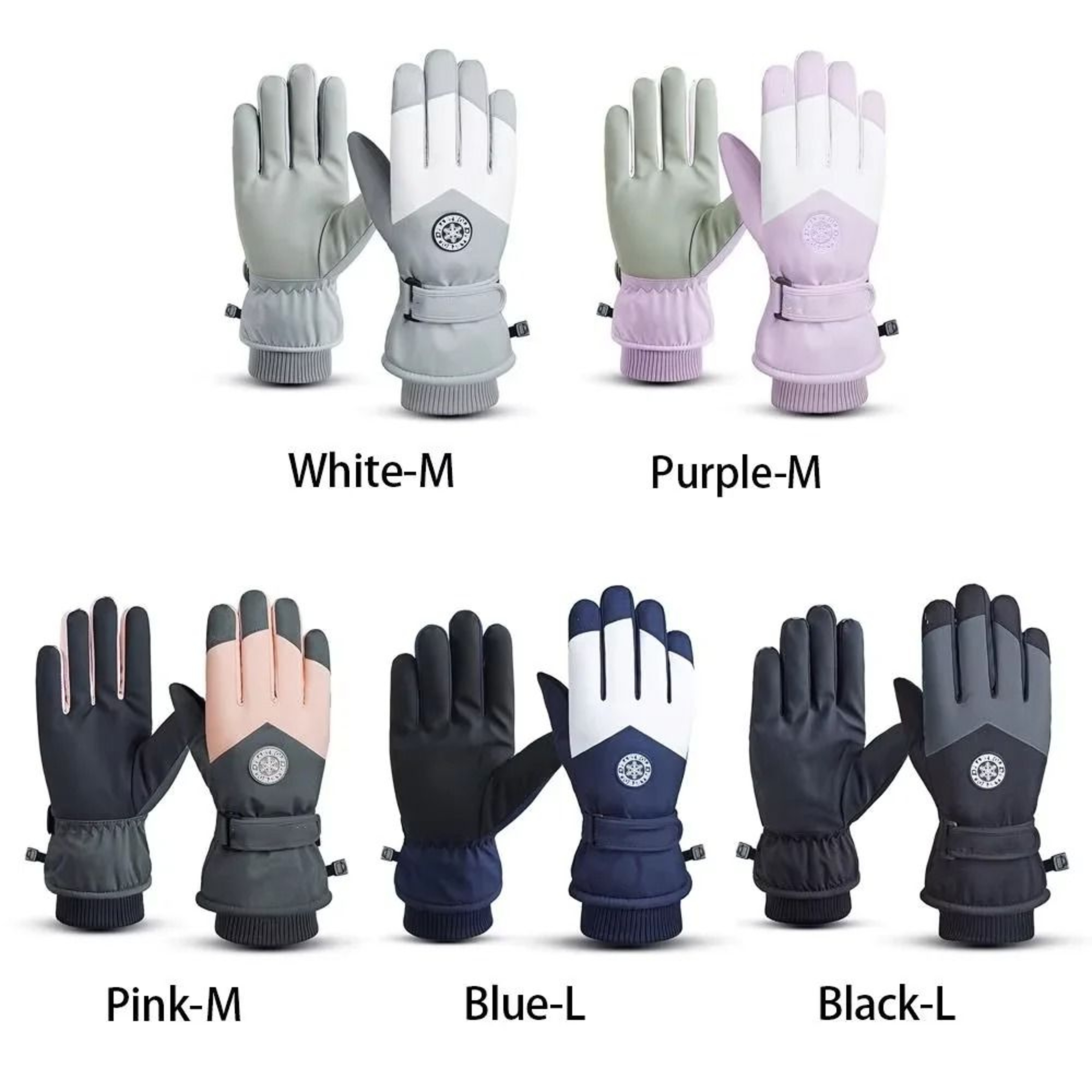 Winter Waterproof Snow Gloves  Unisex Touch Screen PU Leather Ski And Motorcycle Gloves 2