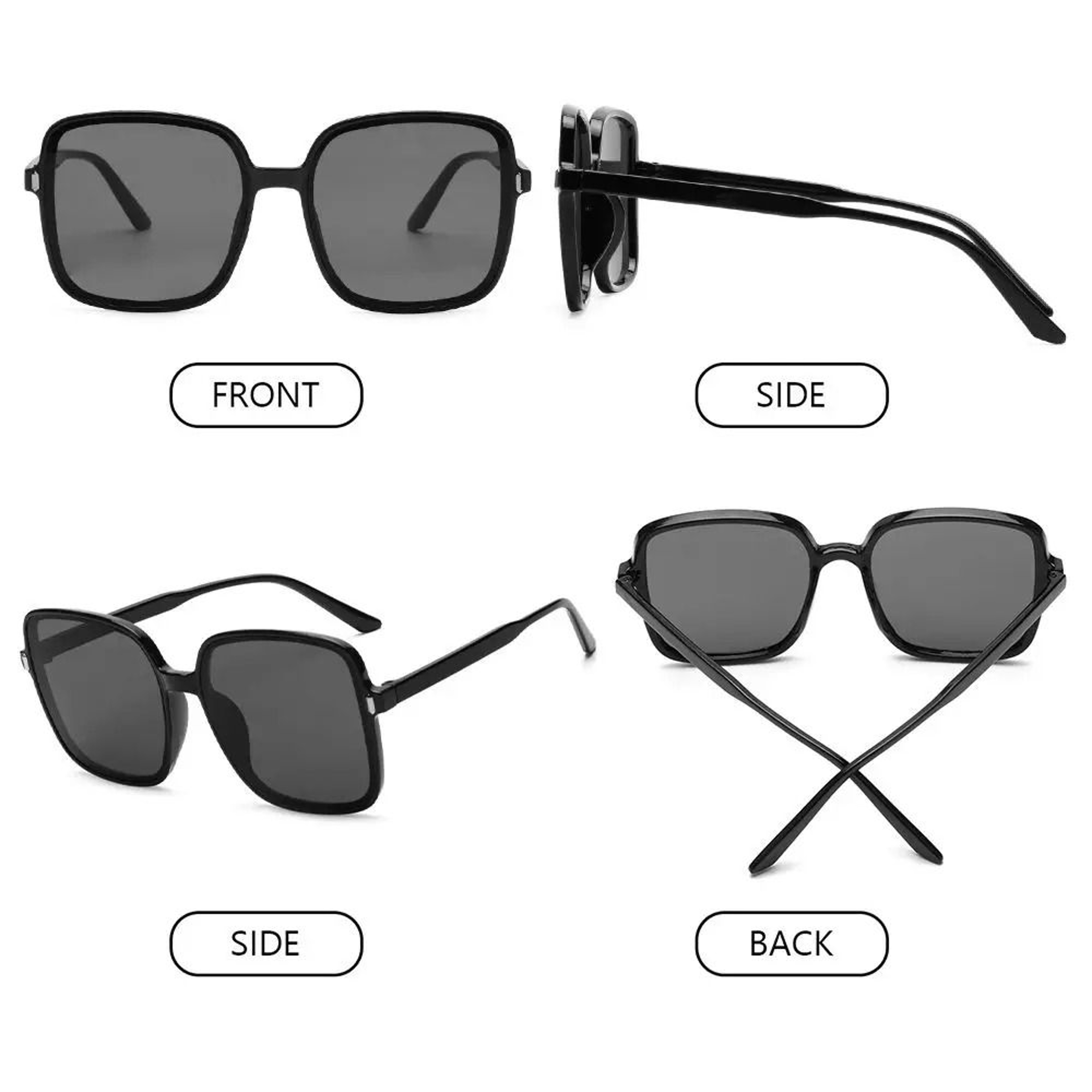 Oversized Vintage Square Sunglasses For Women With UV400 Protection 4