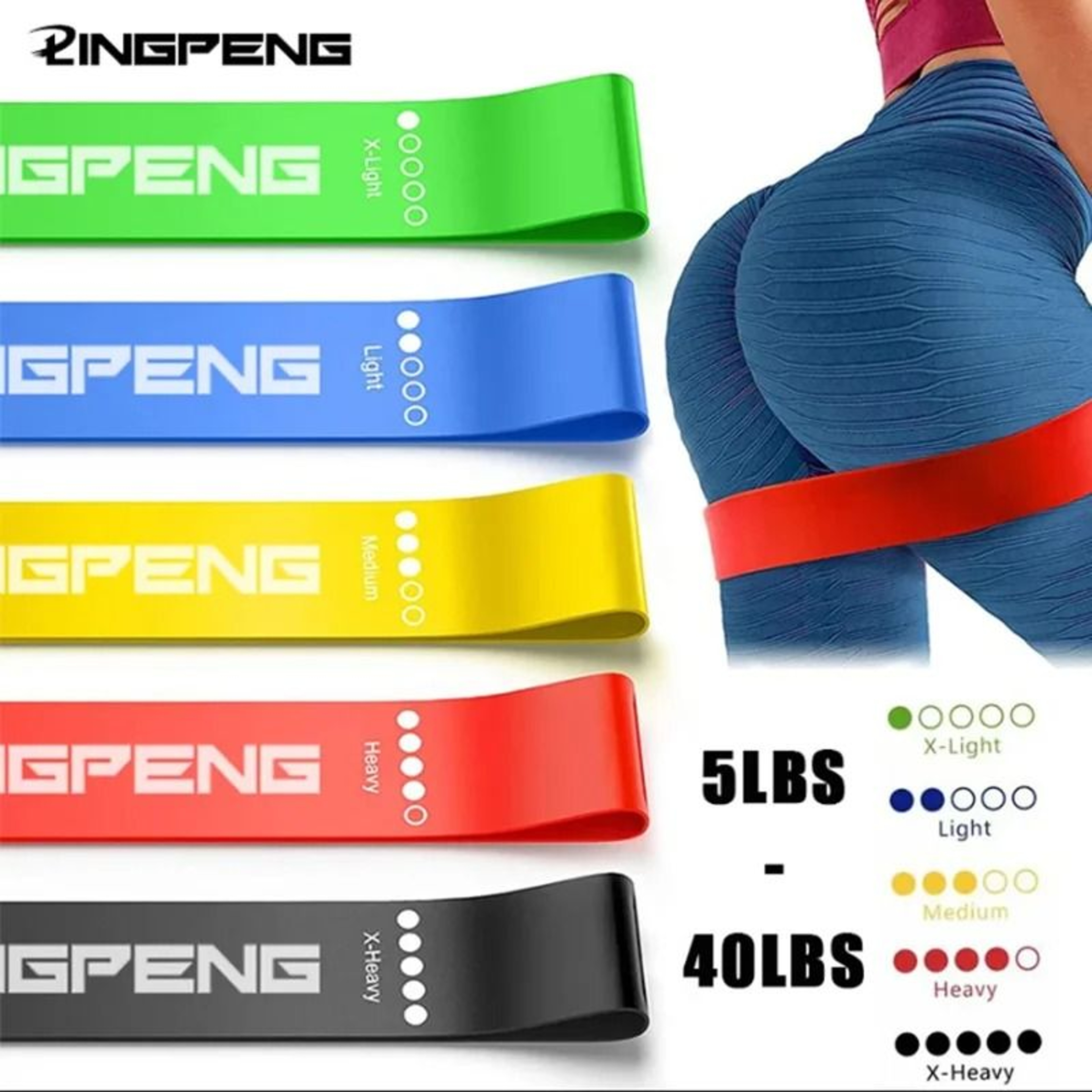 Resistance Bands Set For Yoga Fitness Training And Full Body Workouts 0