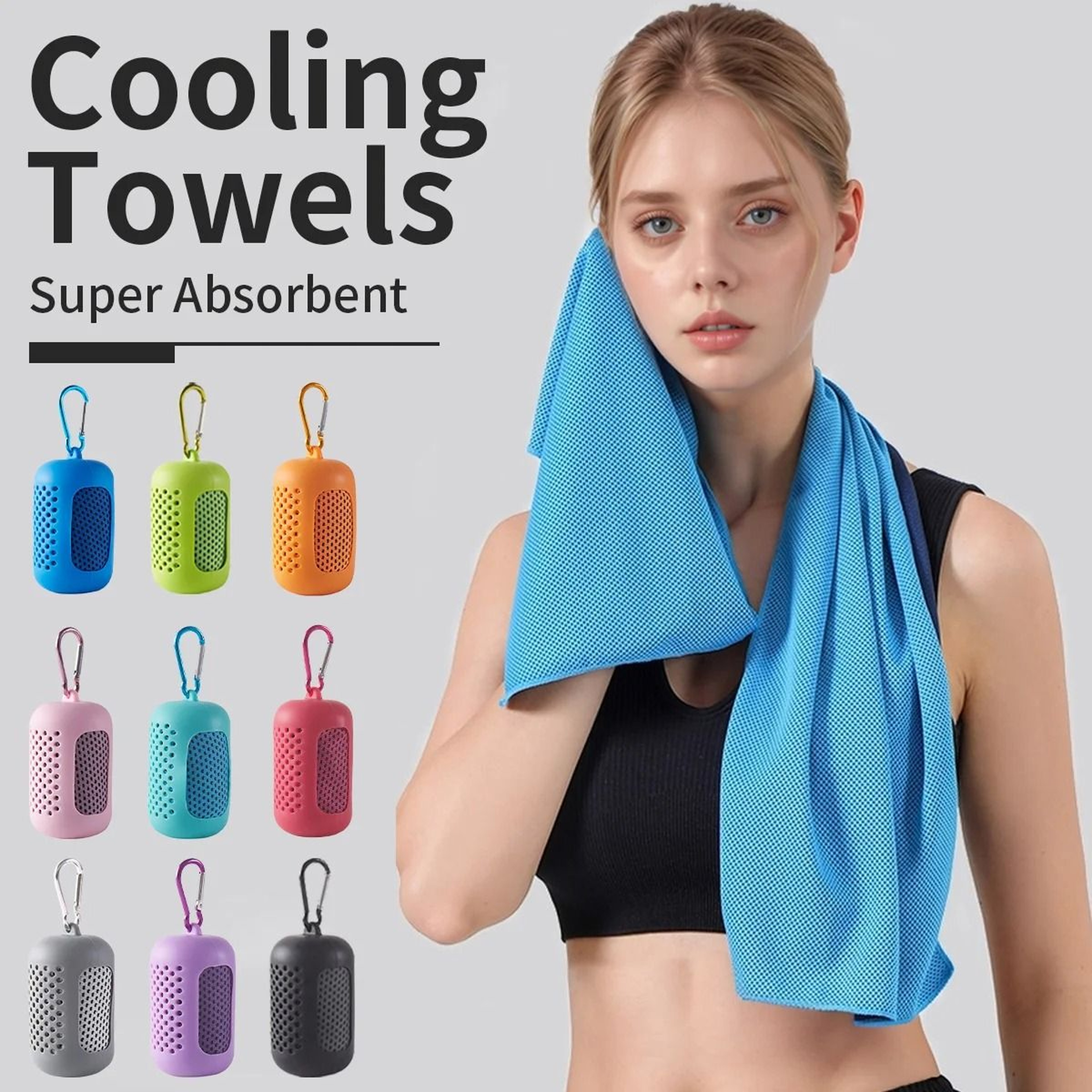 Portable Cooling Towel With Silicone Case For Sports And Outdoor Activities 0