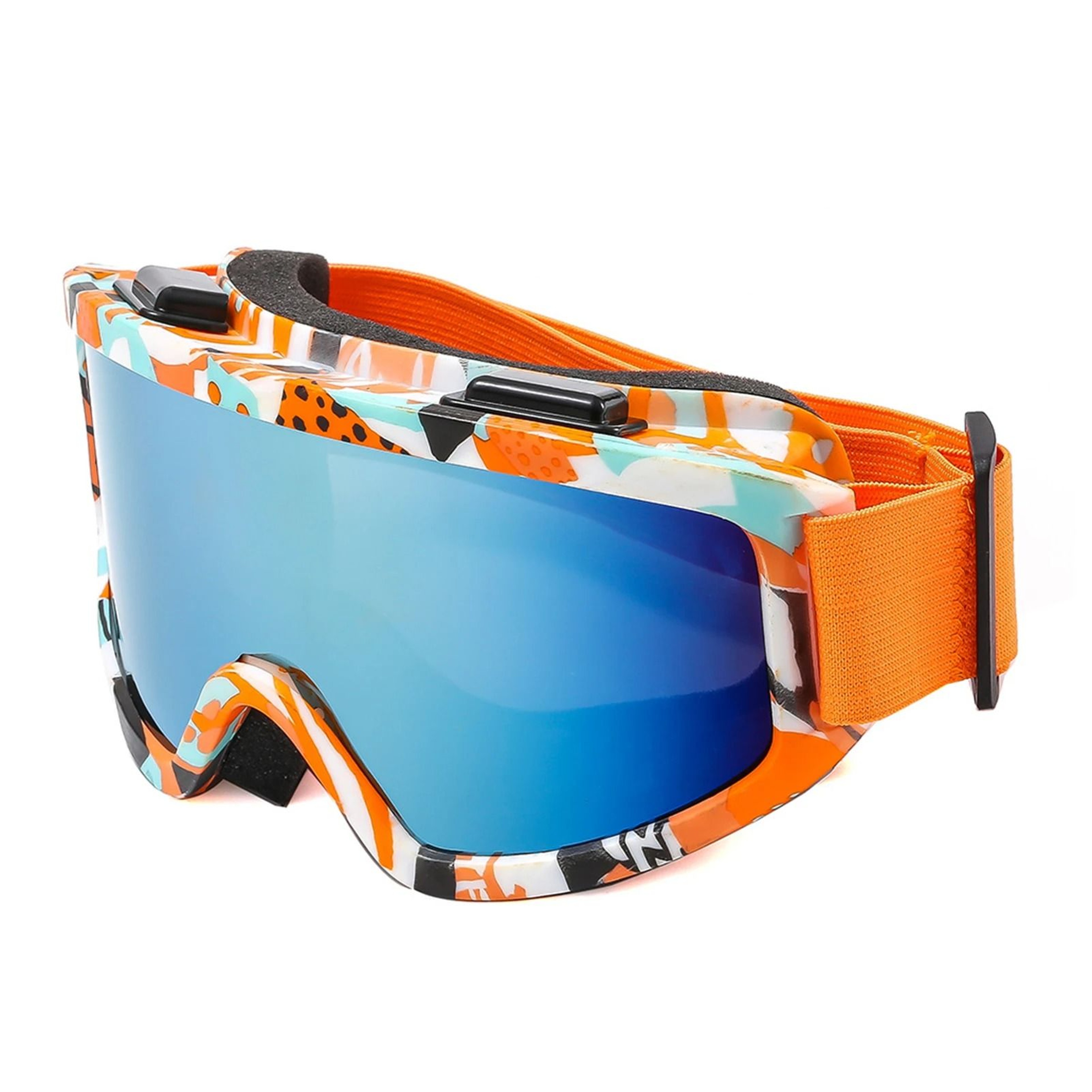 Large Frame Ski Goggles With Colorful Anti Glare Lens For Snow Sports 22