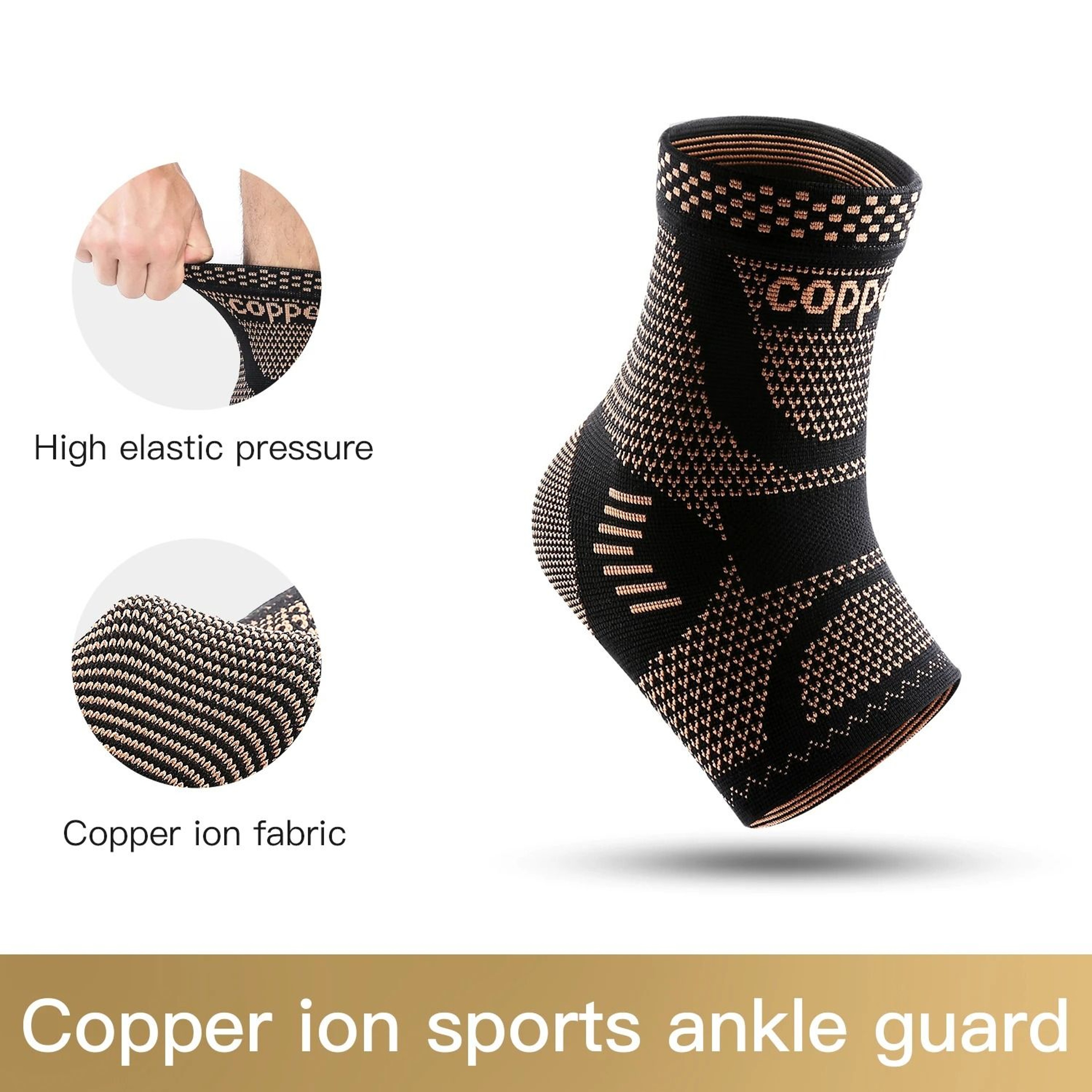 Copper Infused Ankle Support Compression Sleeve For Pain Relief And Stability 6