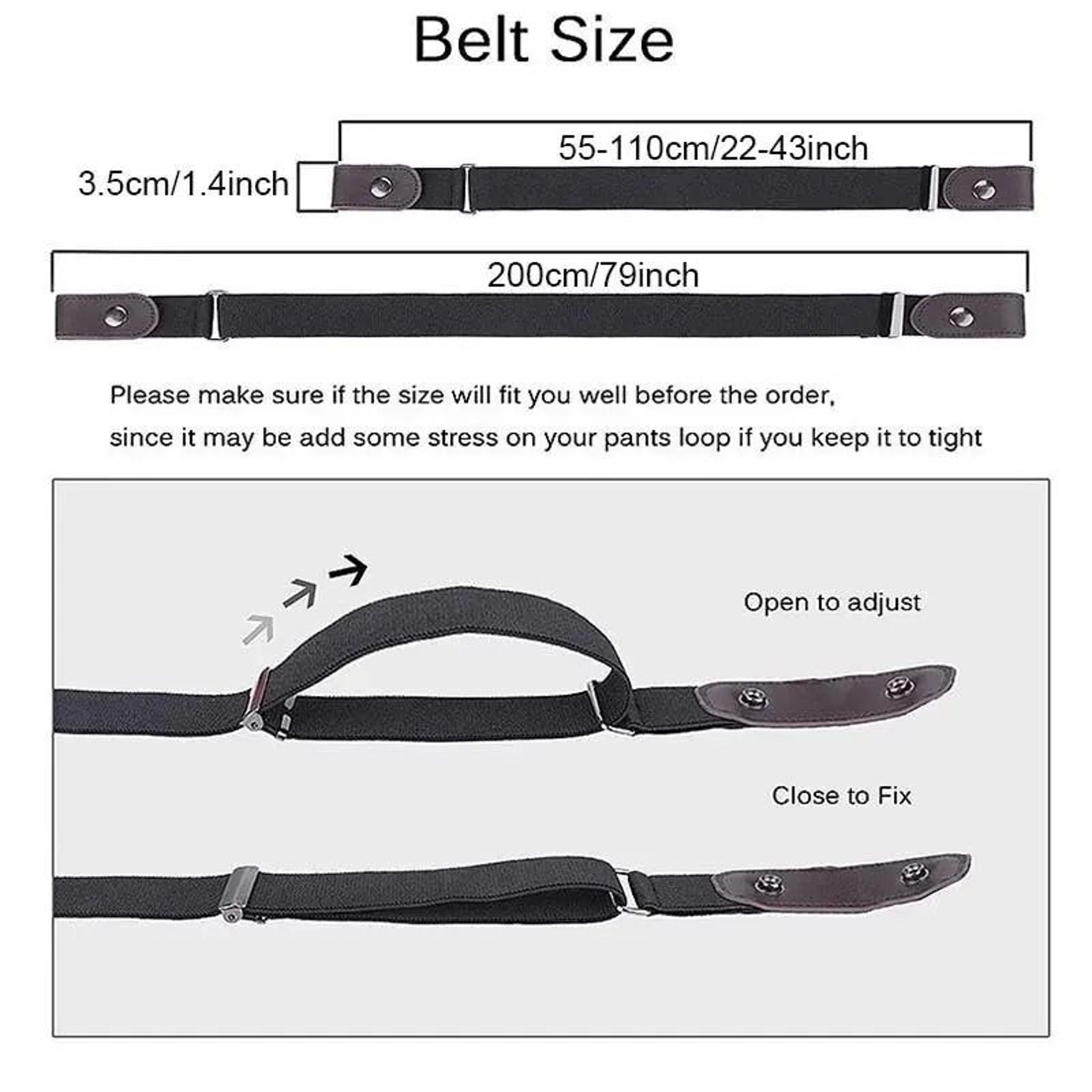 No Buckle Elastic Waist Belt For Men And Women 3