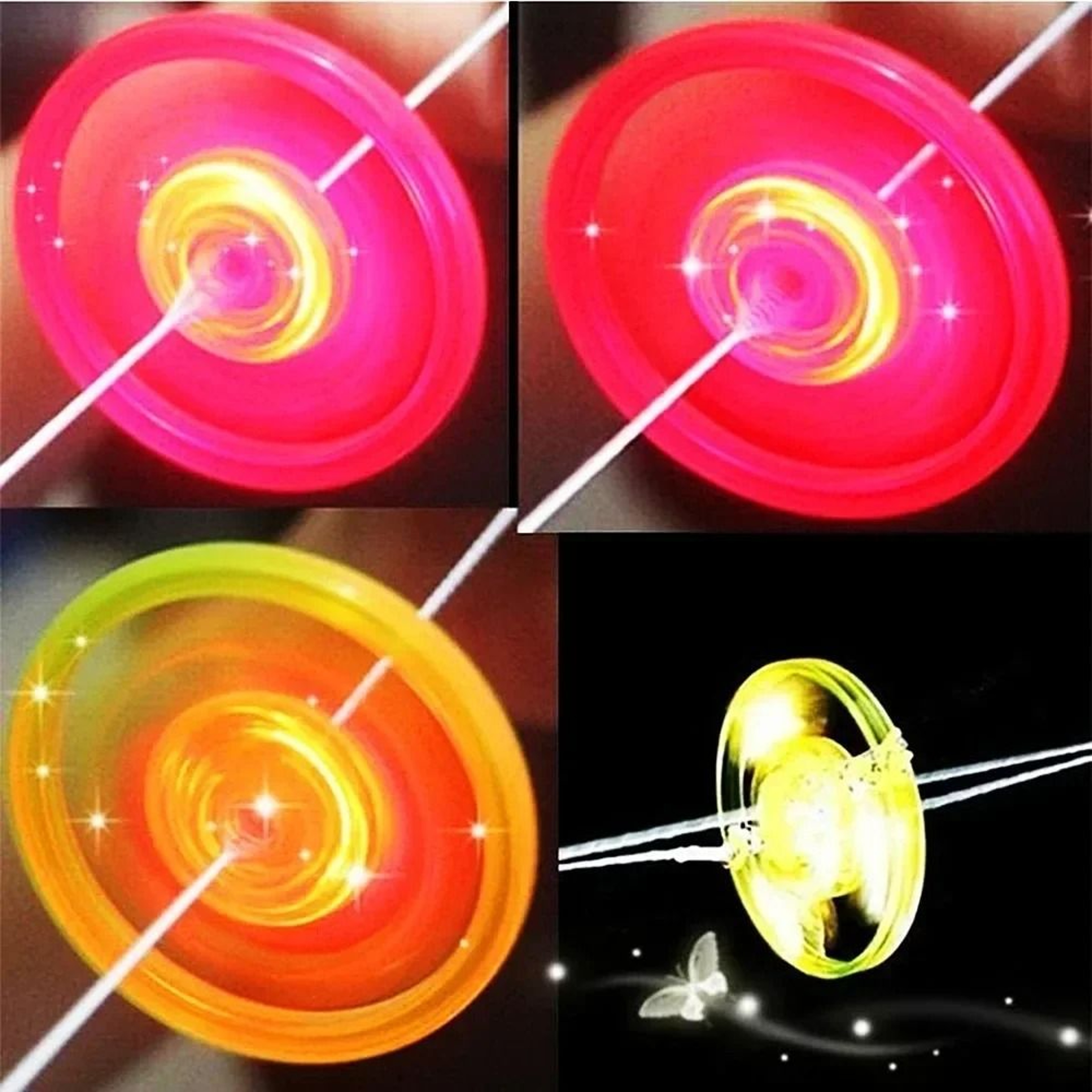 Hand Pulled LED Flywheel Toys For Kids 6 Pack 1