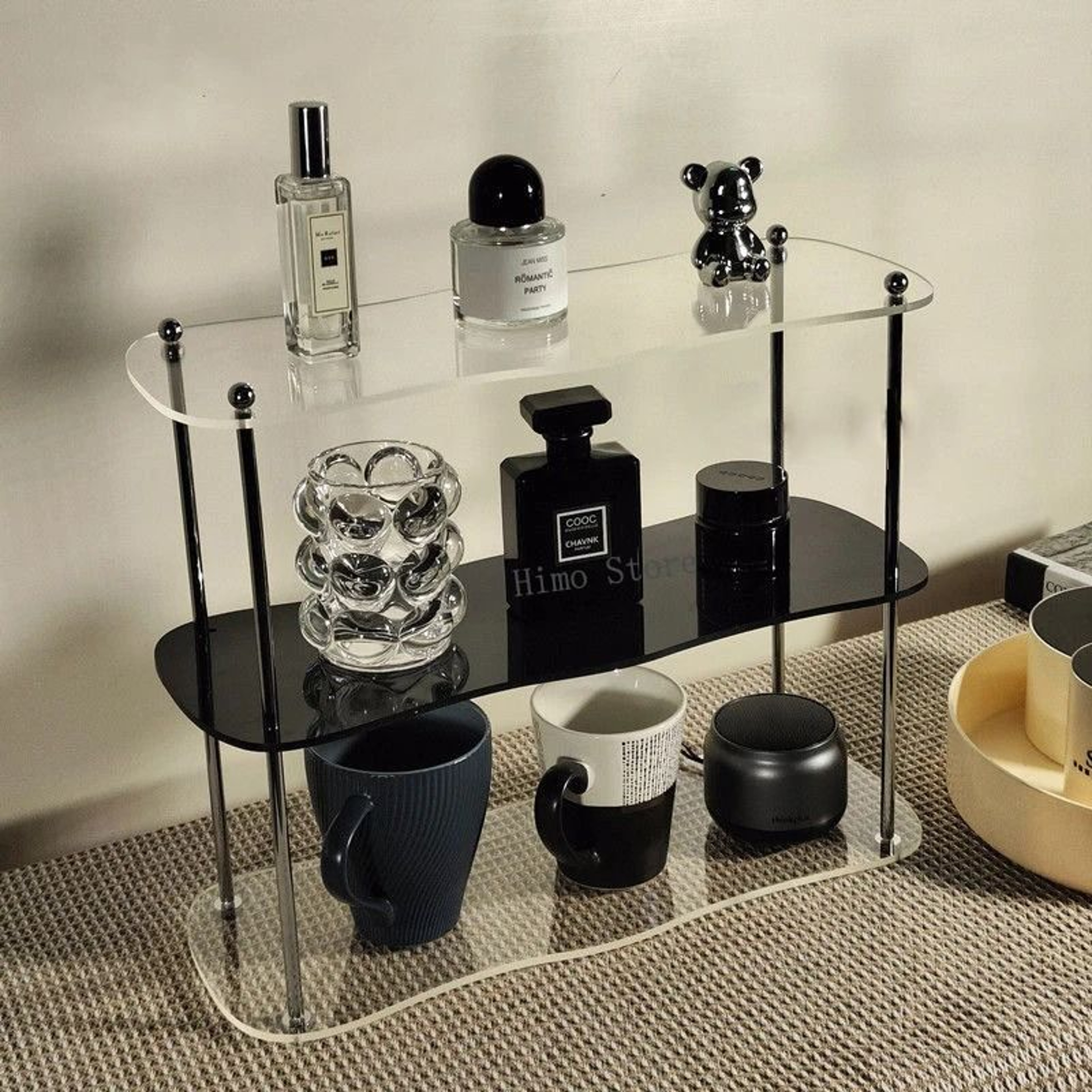 Three Layer Acrylic Desktop Storage Rack For Cosmetics Perfume Cups And Jewelry 2