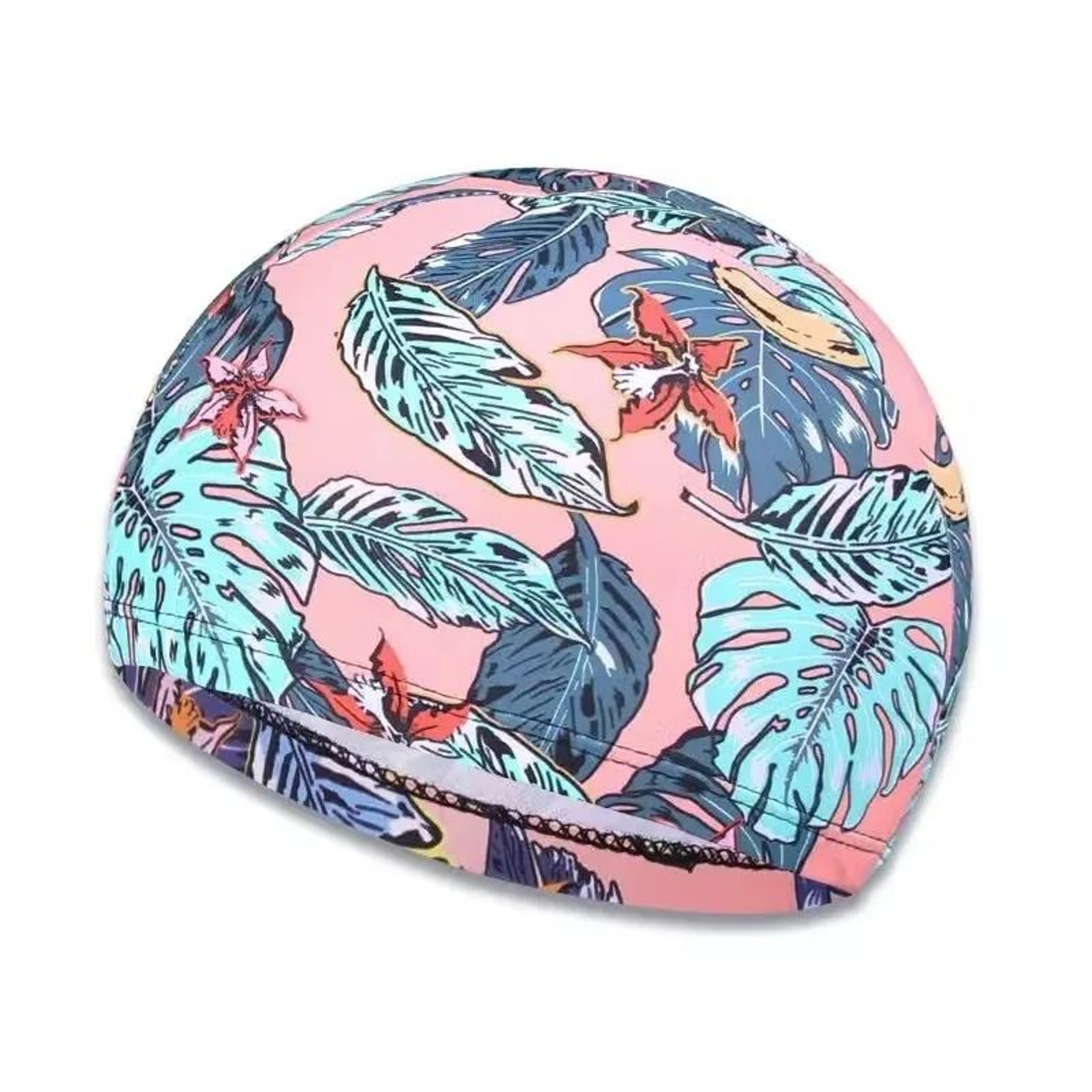Waterproof Leaf Print Swimming Cap With Ear Protection And Non Slip Design For Adults 7