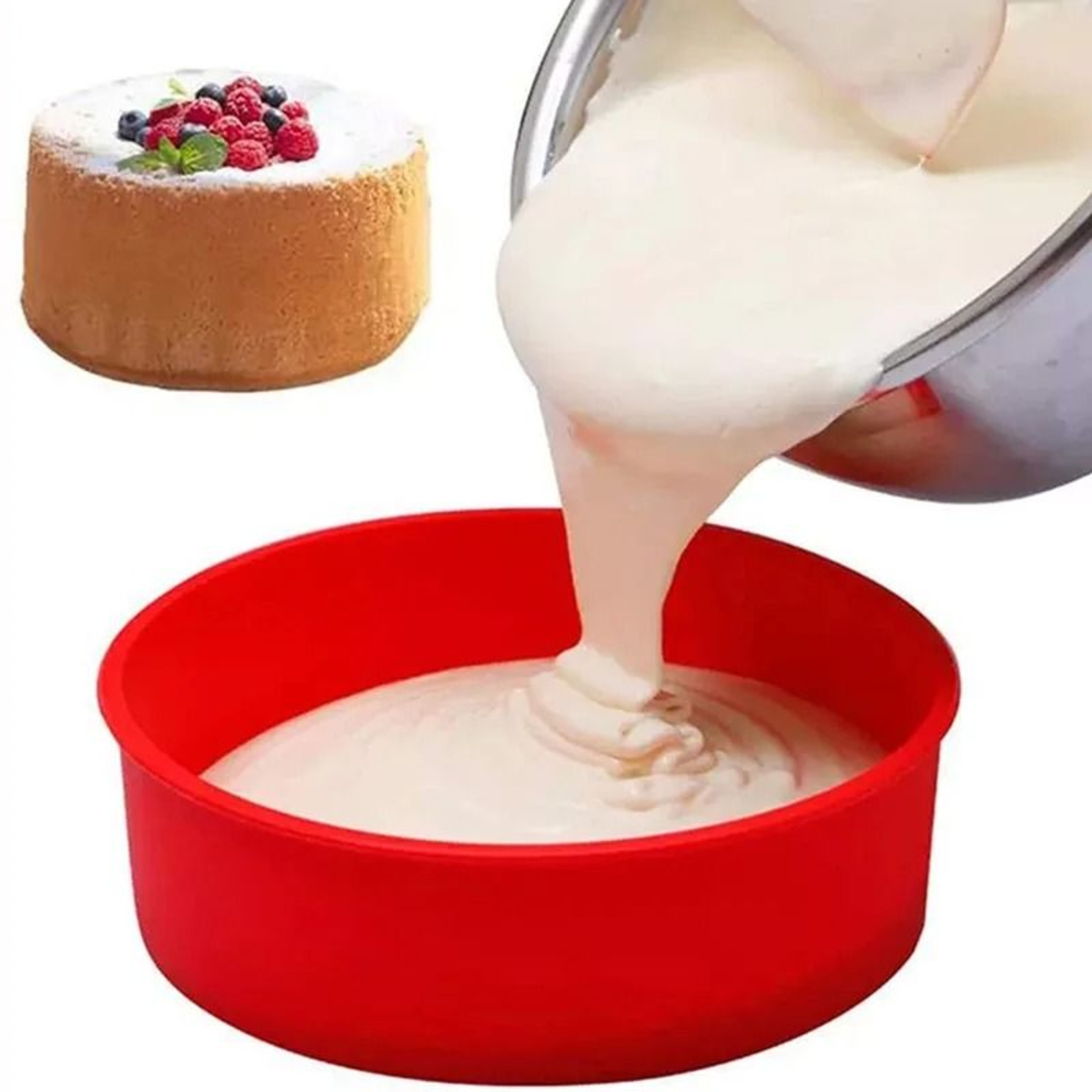 Round Silicone Cake Mold Pan Nonstick Reusable Baking Tray For Kitchen Baking 0