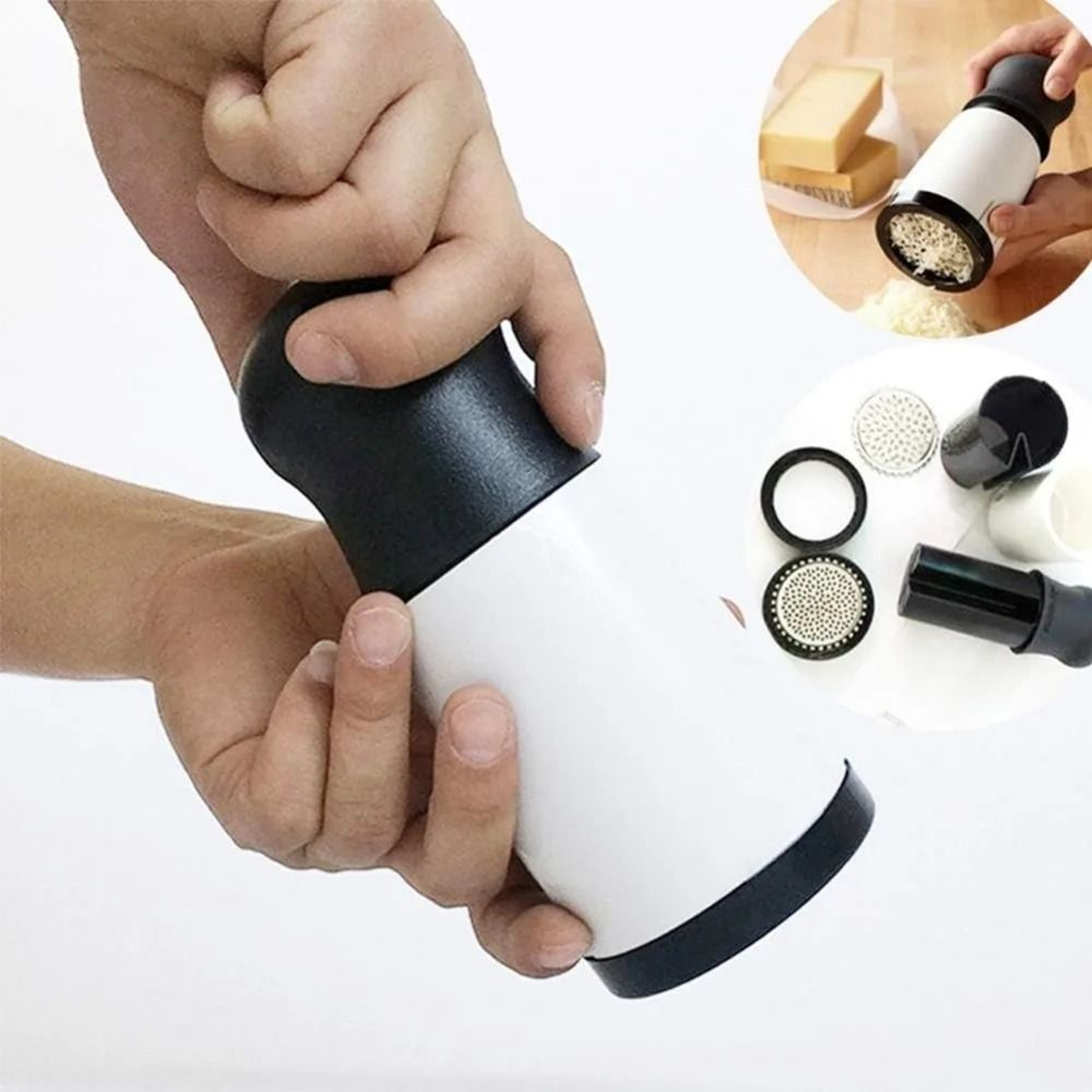Stainless Steel Cheese Grater With Two Interchangeable Blades For Parmesan Chocolate And Butter 0