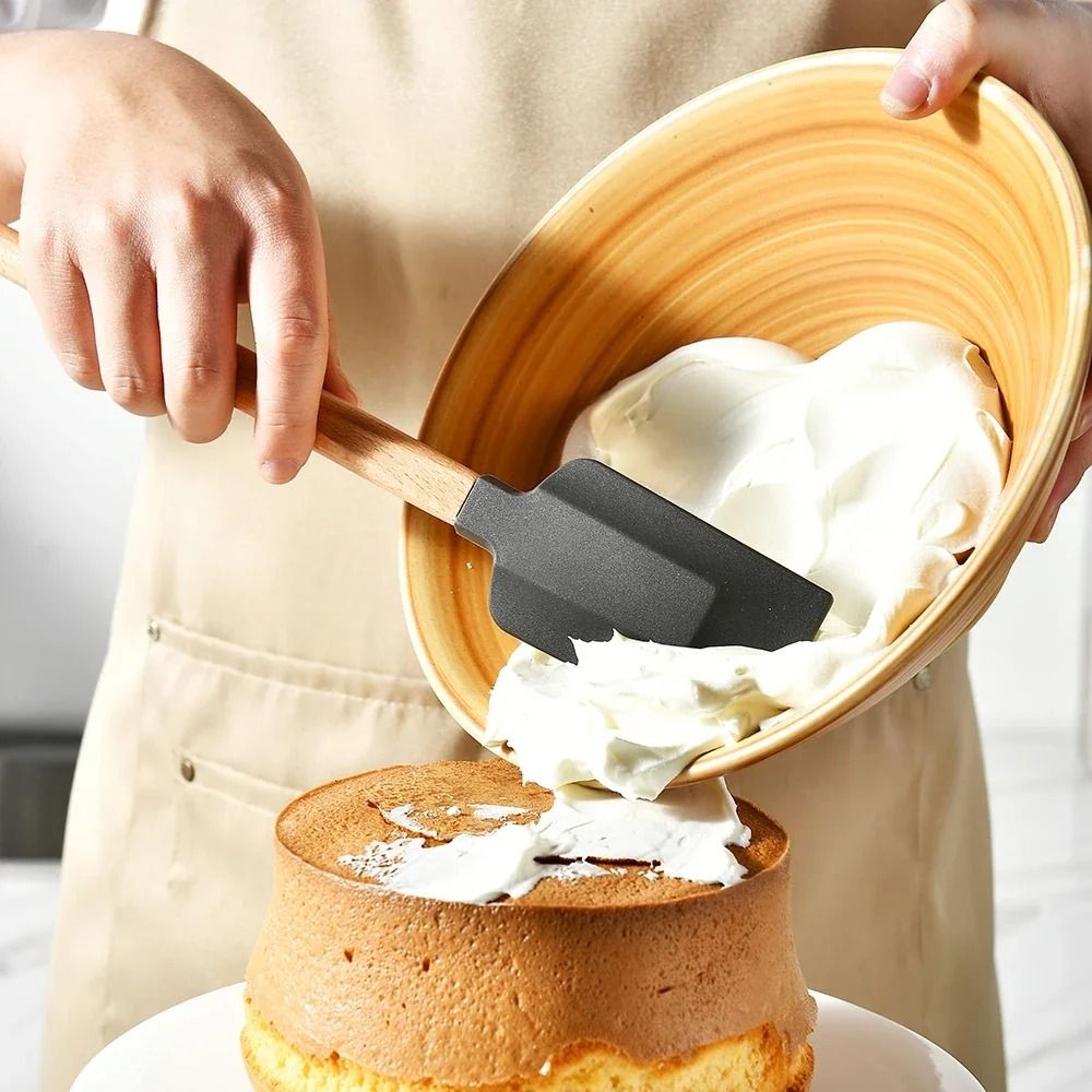 Silicone Spatula Set With Wooden Handles For Baking And Mixing 3