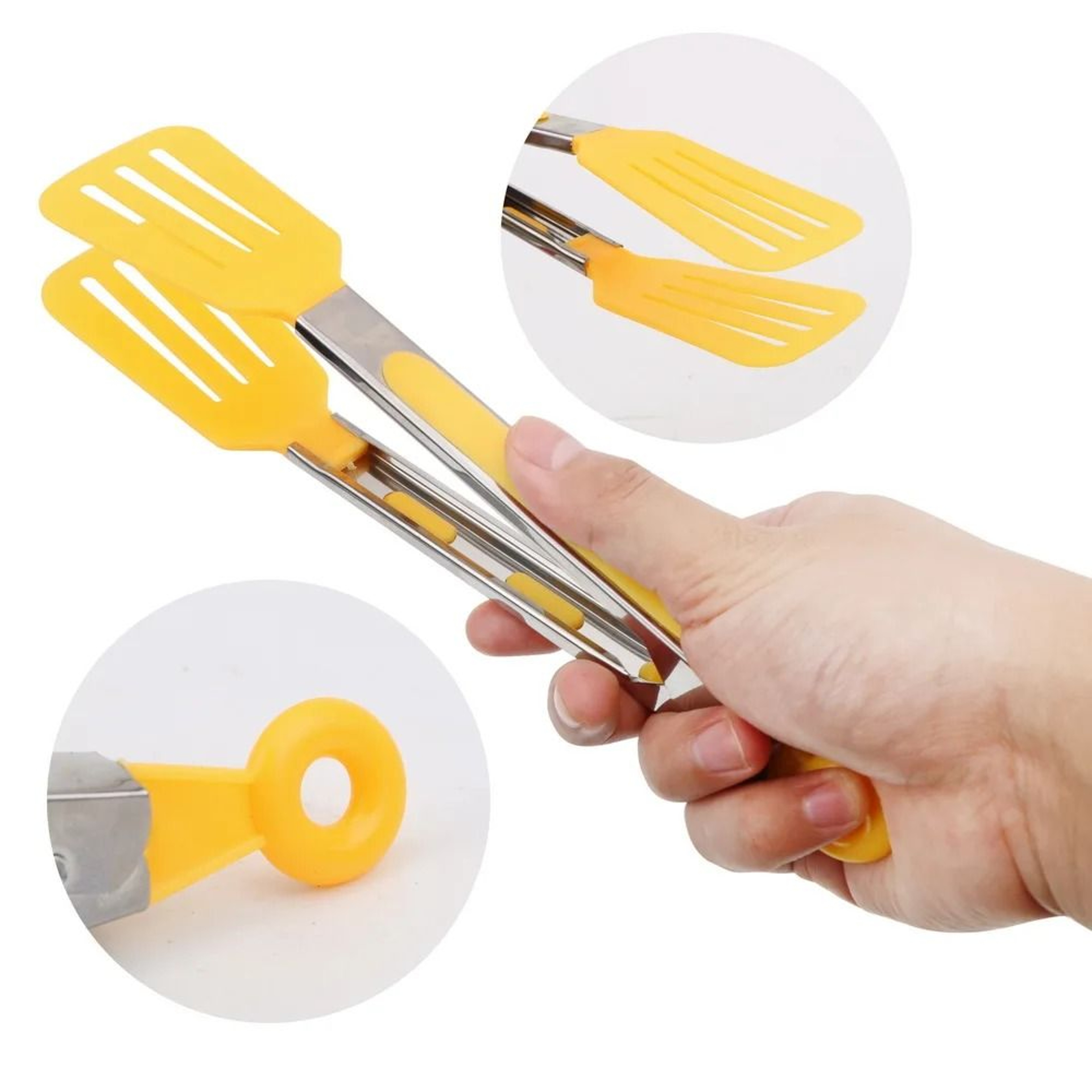 Non Stick Kitchen Tongs Stainless Steel Handle Cooking And Serving Tool 3