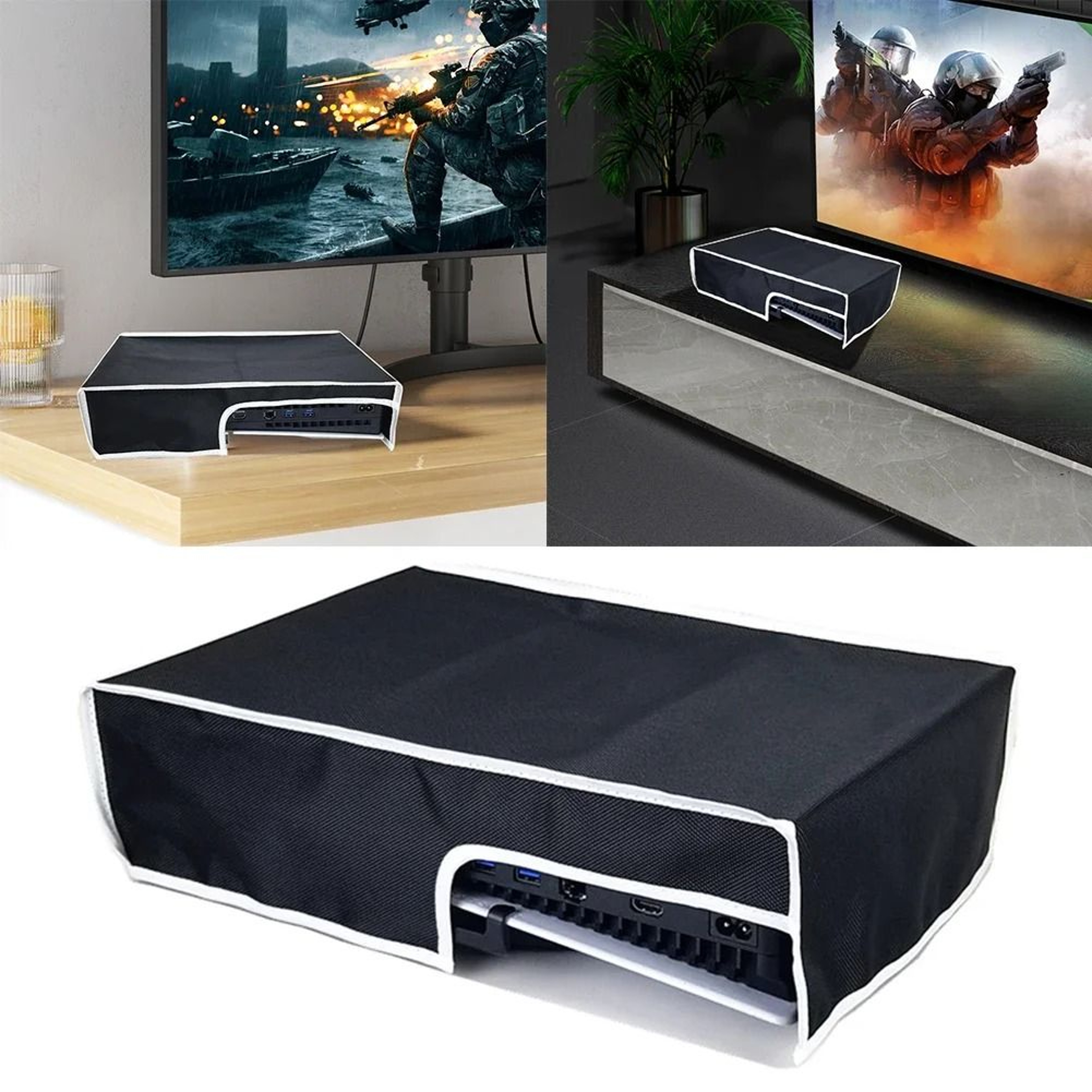 PS5 Slim Console Dust Cover Waterproof Anti Scratch Protector For Vertical Or Horizontal Setup 4