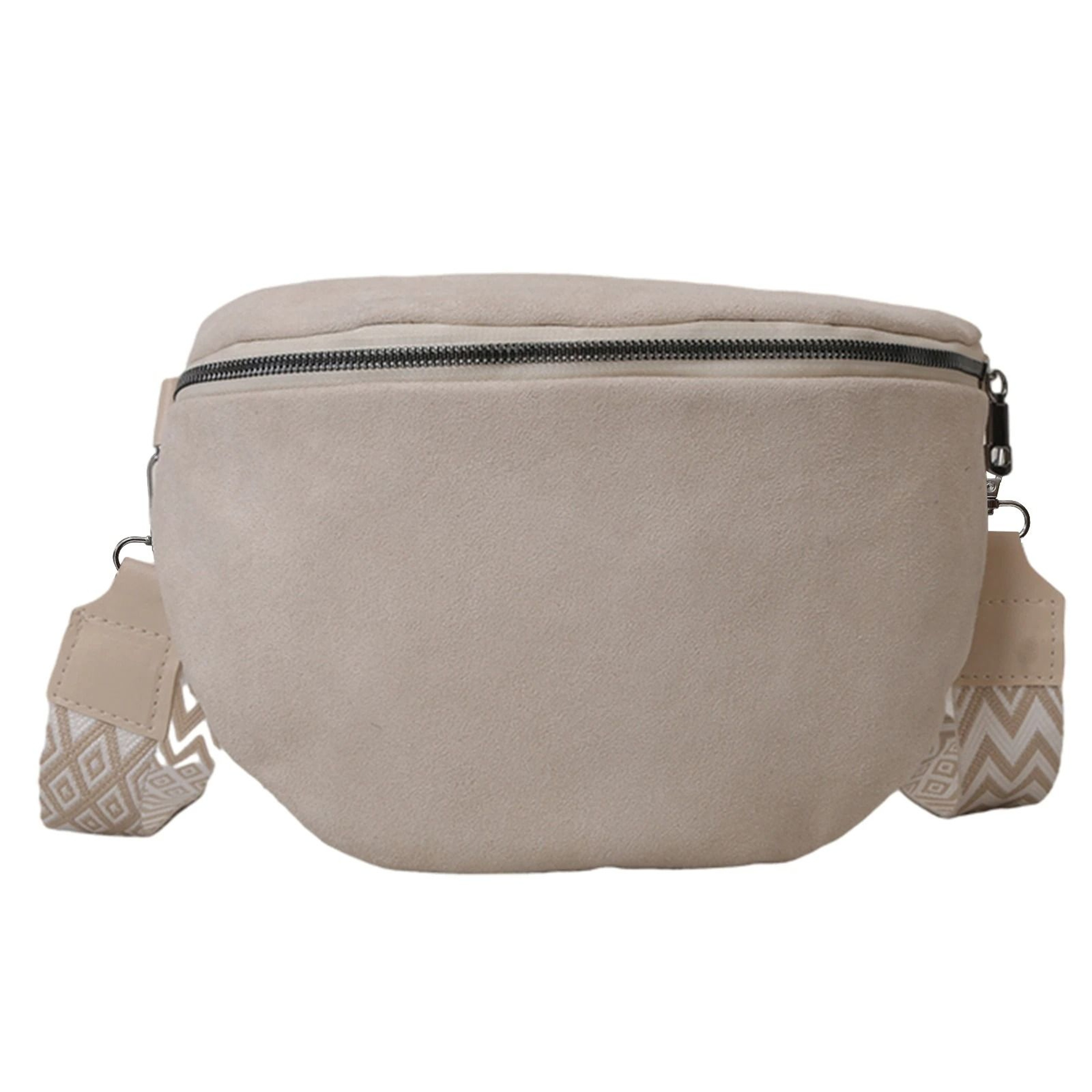 Fashion Suede Women Waist Bag Retro Half Moon Chest Bag With Wide Strap 5