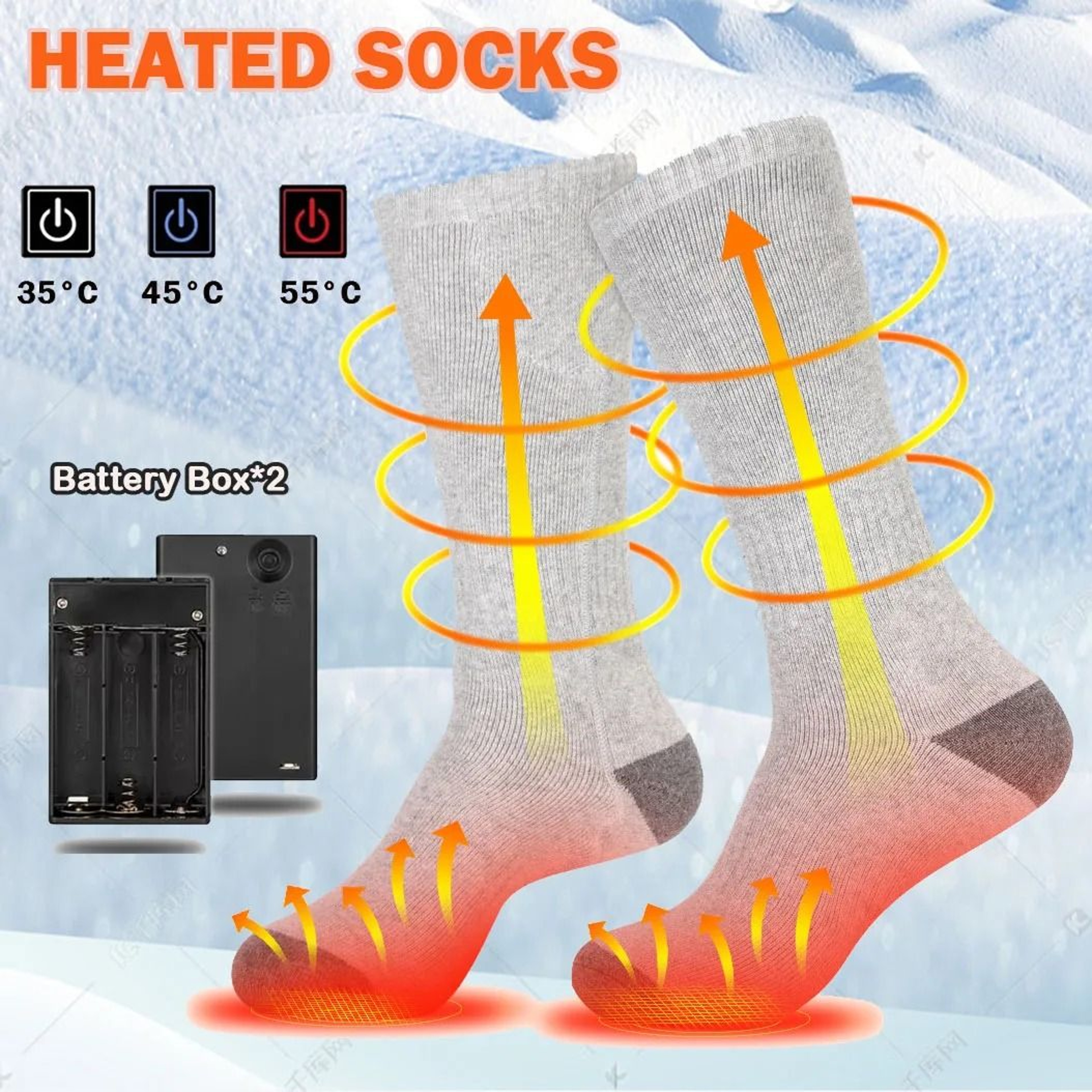 Rechargeable Heated Winter Socks For Outdoor Warmth 0