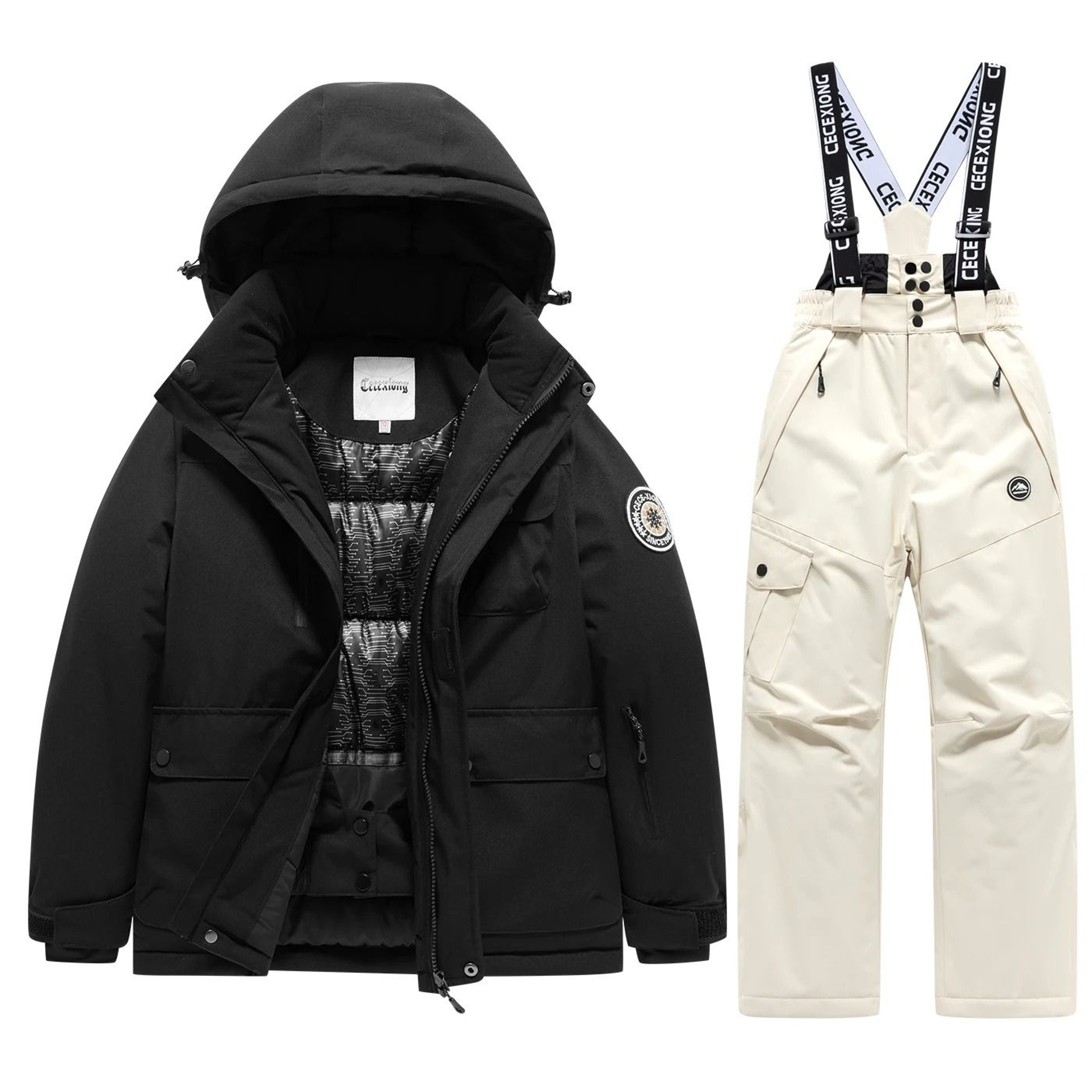 Kids Winter Ski Coat And Pants Set Waterproof Warm Snow Suit 9