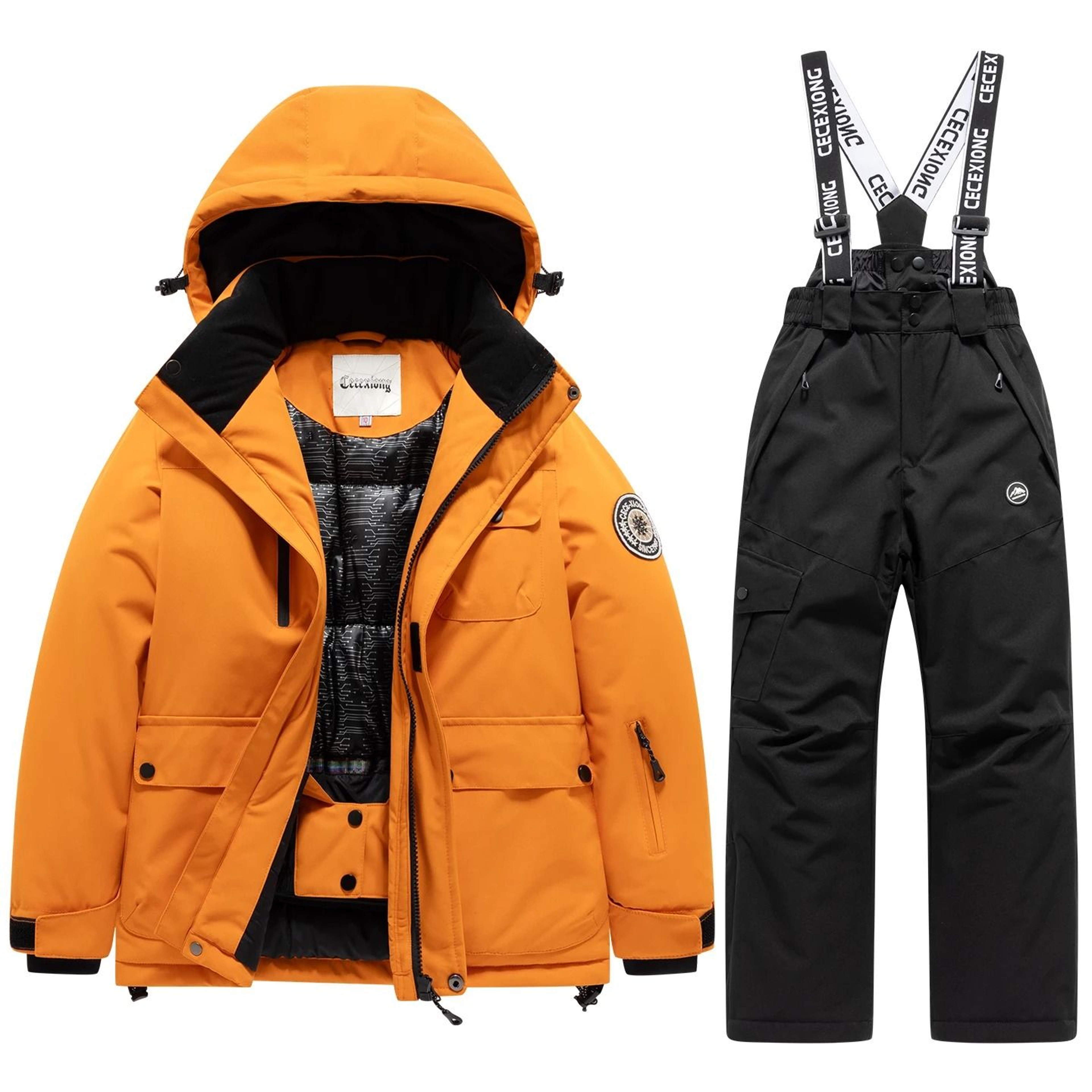 Kids Winter Ski Coat And Pants Set Waterproof Warm Snow Suit 14
