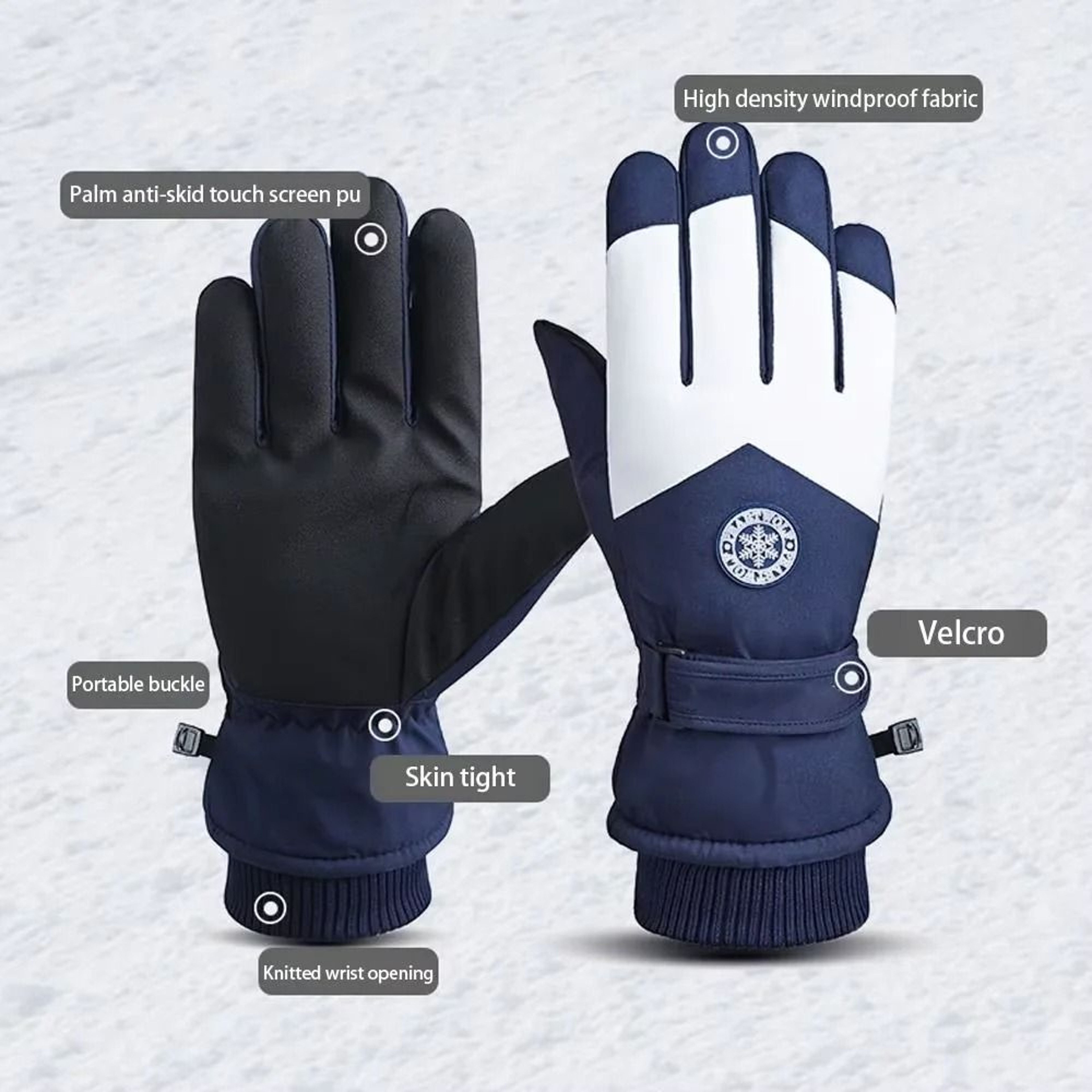 Winter Snowboard Ski Gloves Waterproof Touchscreen Non Slip Warm Outdoor Gloves 4