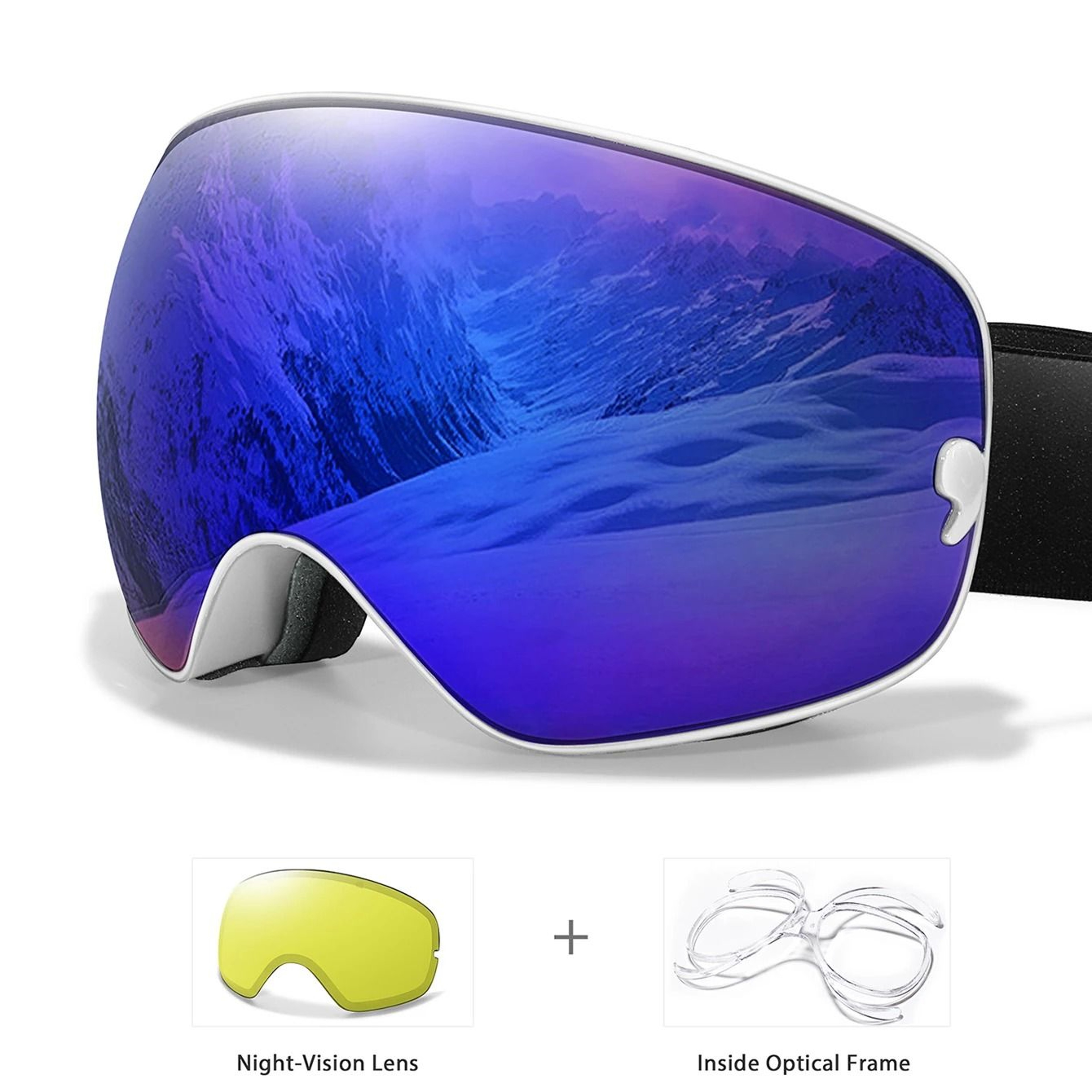 Anti Fog Ski Goggles With UV400 Protection And Night Lens 16